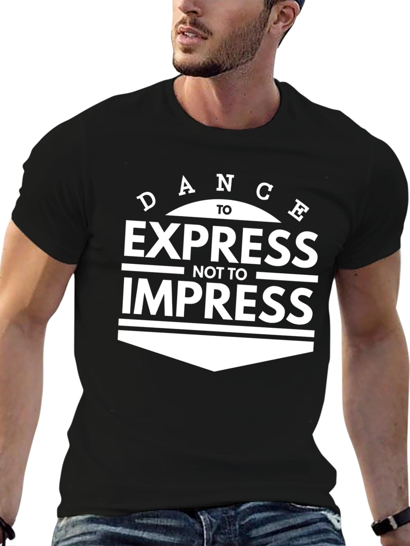 Black Dance to Express Graphic T-Shirt - Stylish Black Tee view 6