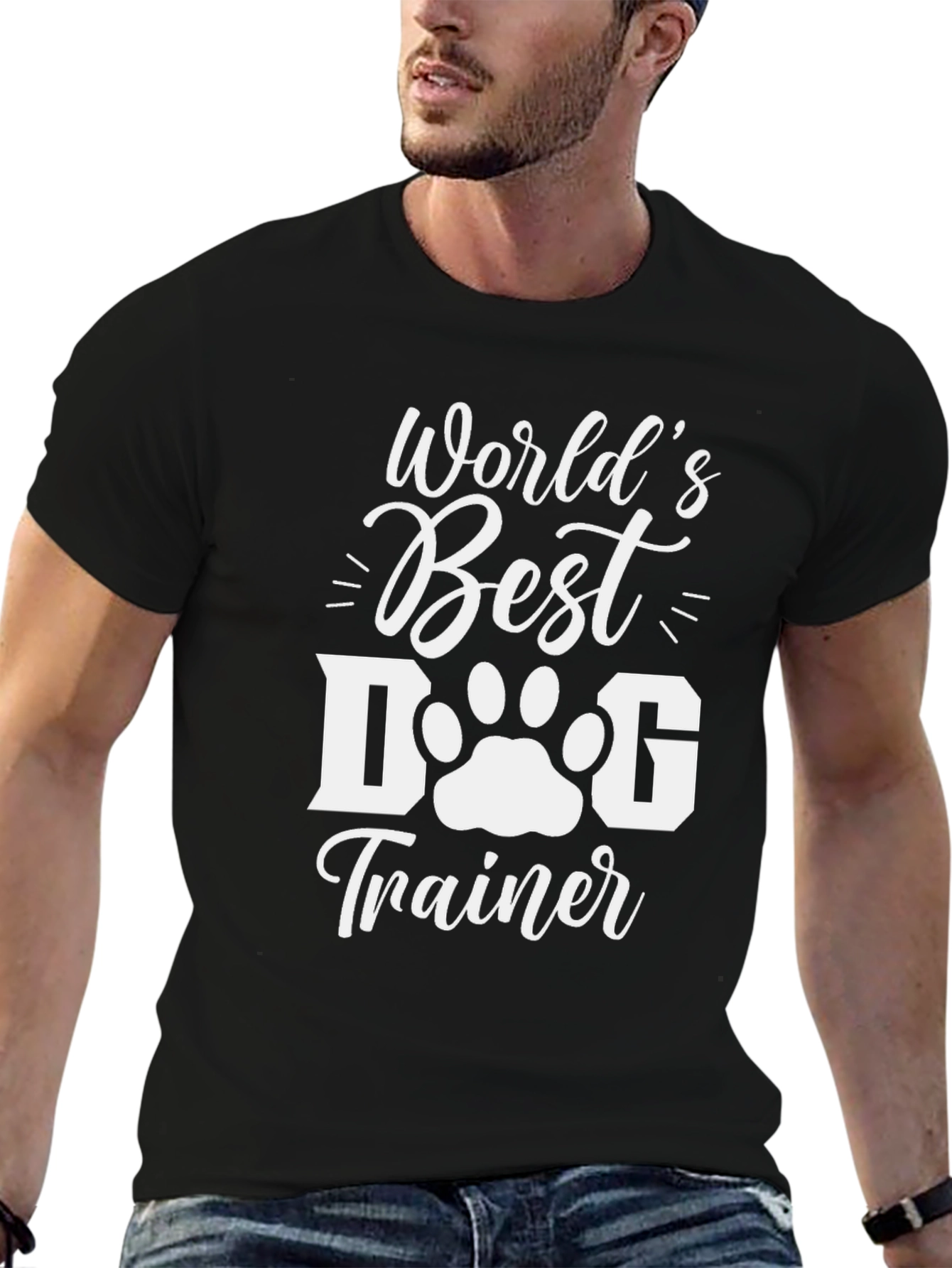 Black World's Best Dog Trainer T-Shirt view 6