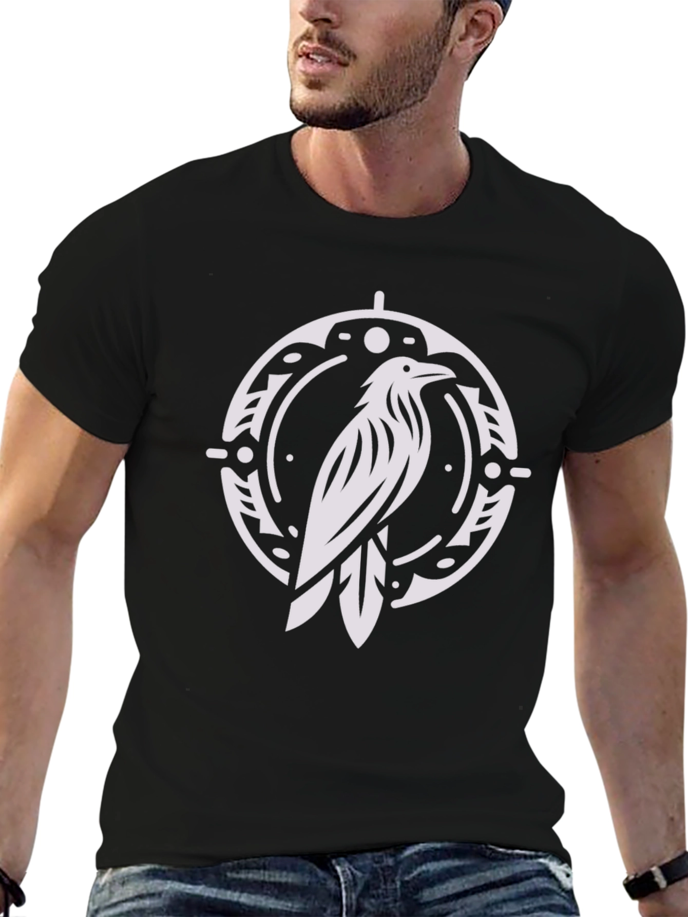 Raven Circle Graphic Tee - Black - 6