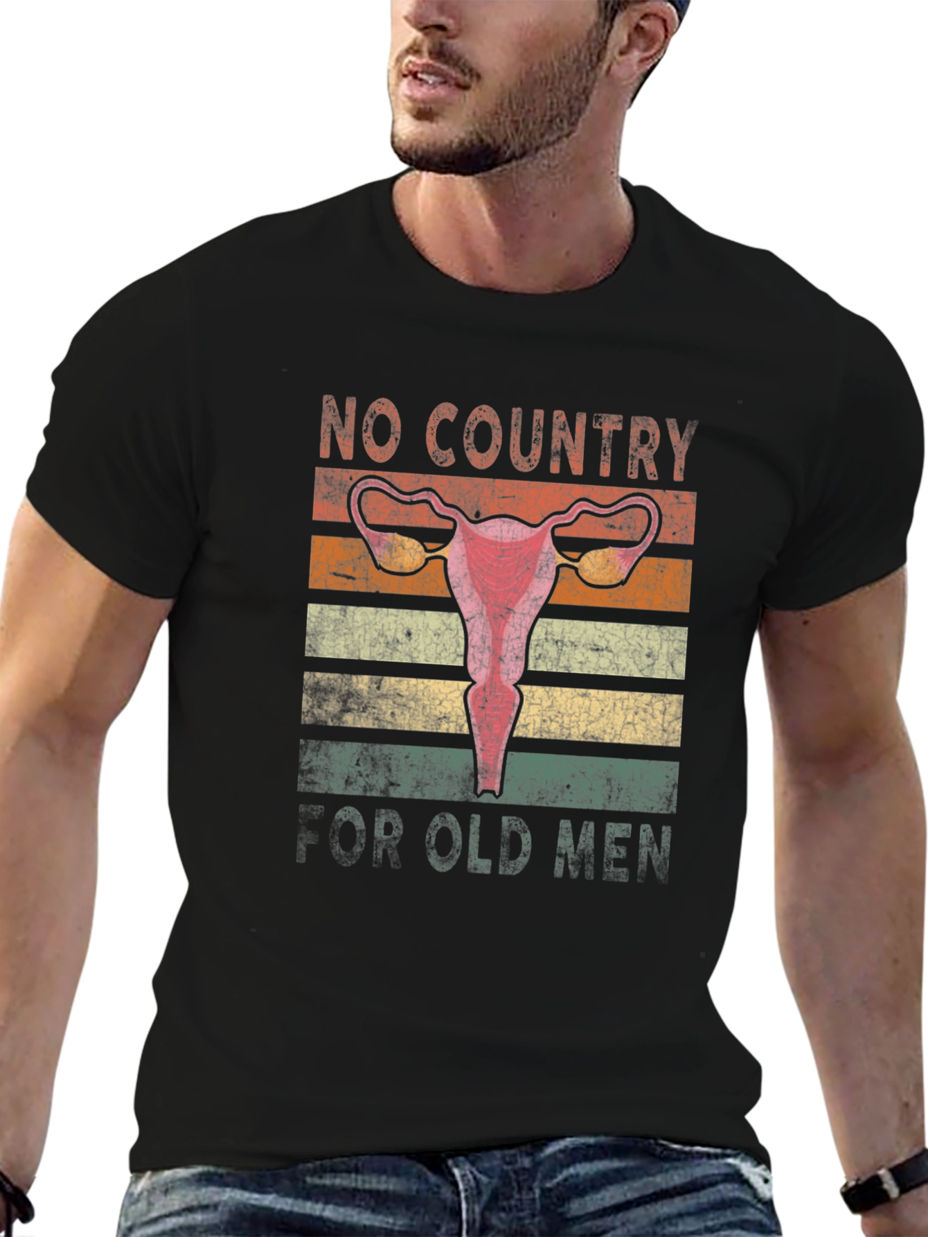 Black No Country for Old Men T-Shirt view 6