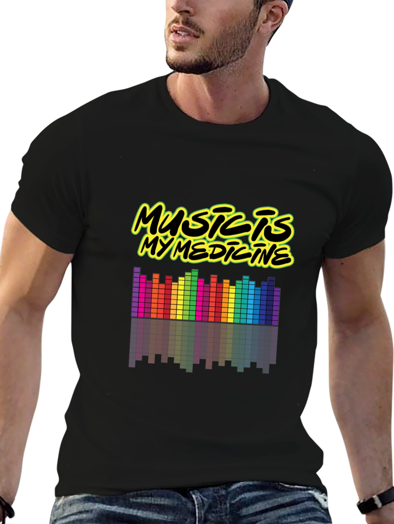 Black Music is My Medicine Graphic T-Shirt view 6