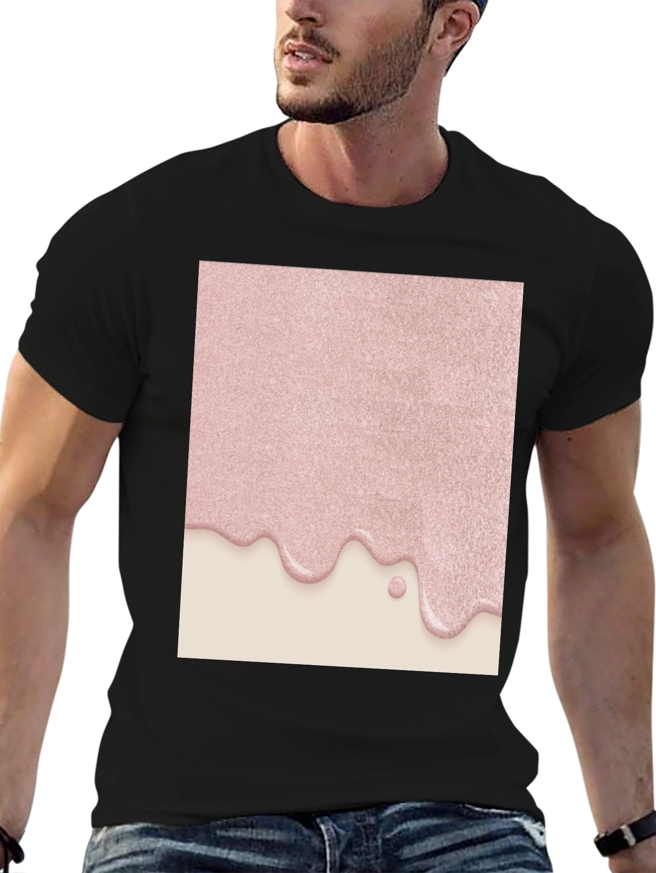 Black Pink Drip Graphic Tee - Modern Stylish Design view 6