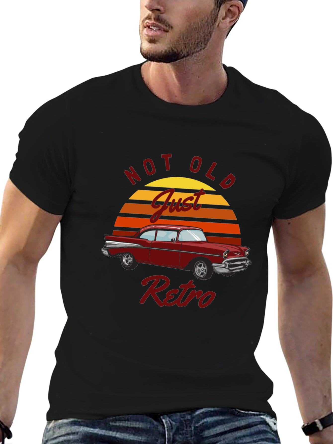 Black Retro Car Graphic Tee - Not Old, Just Retro view 6