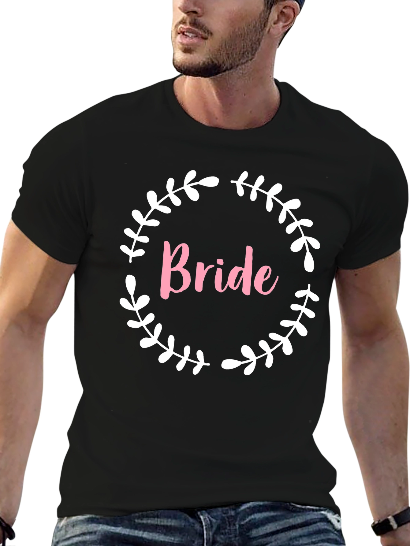 Bride T-Shirt with Floral Wreath Design - 6