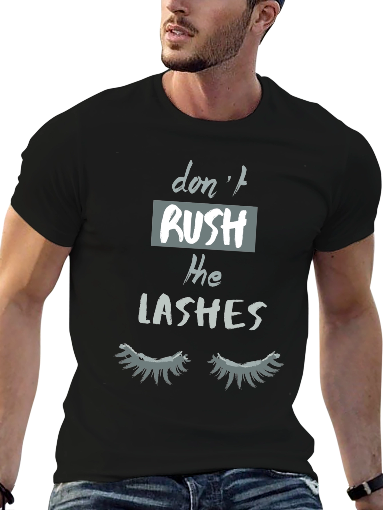 Black Don't Rush The Lashes Graphic Tee view 6