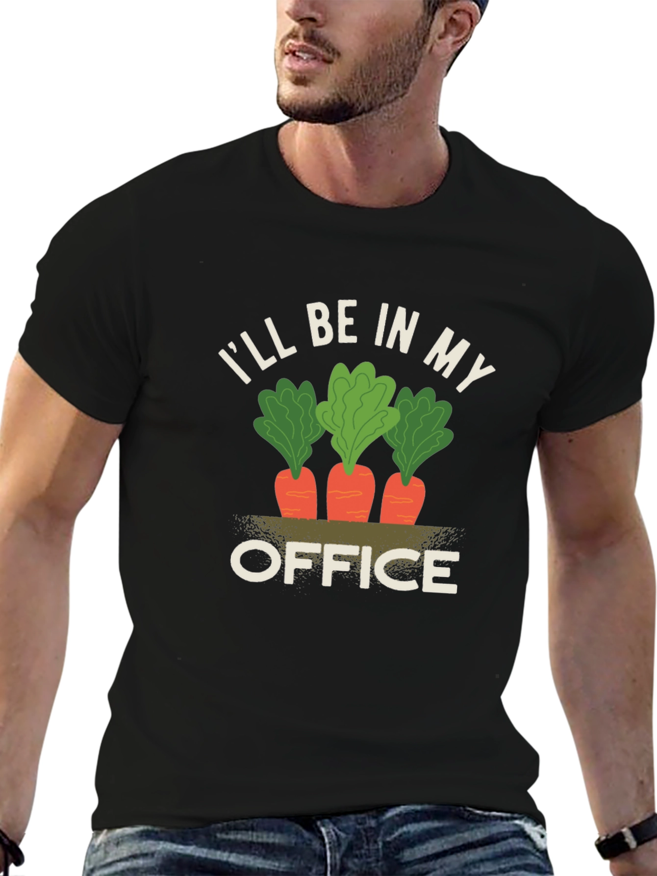 Black Gardener's Office T-Shirt - Black view 6