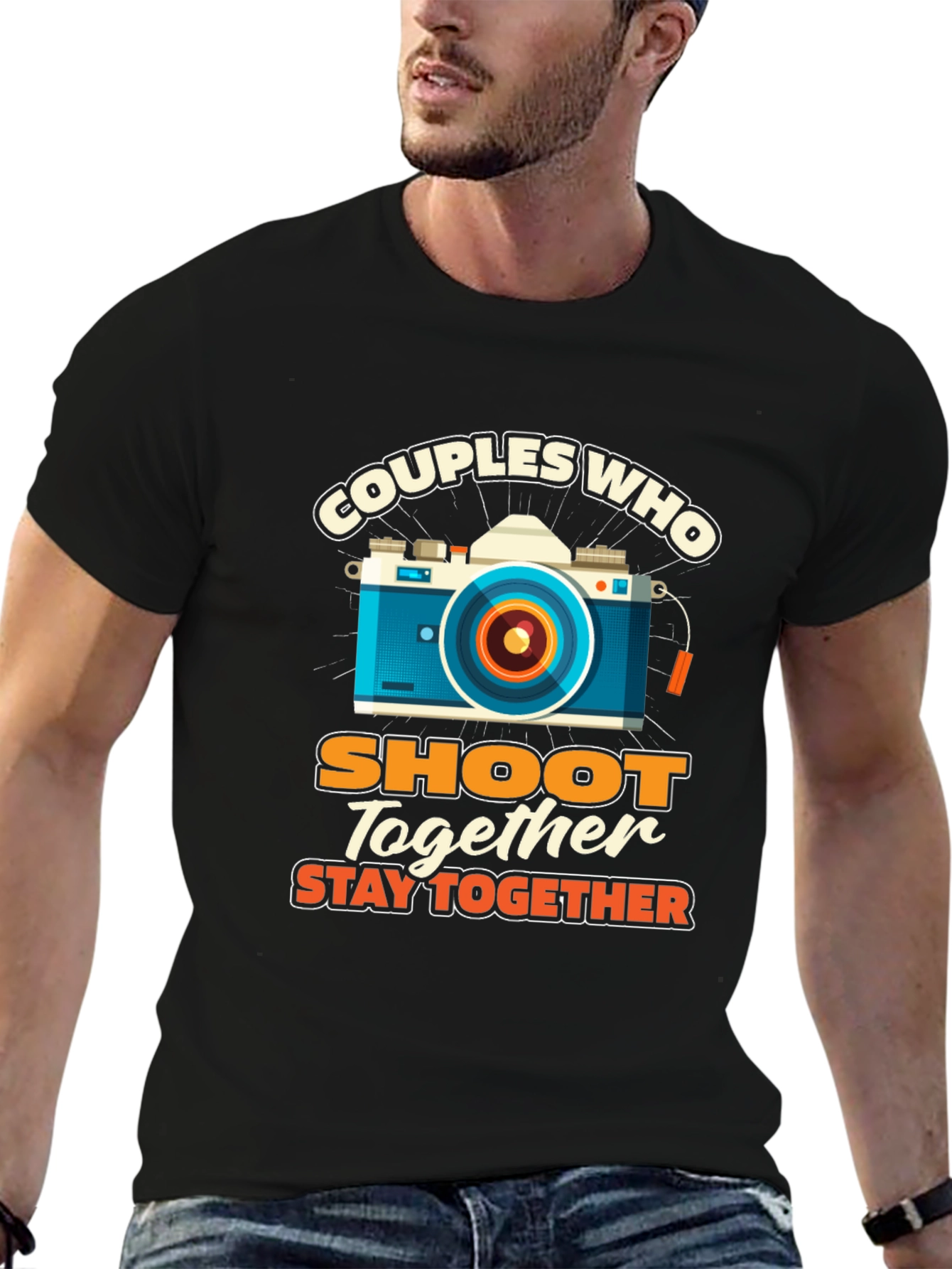 Black Couples Who Shoot Together T-Shirt - Camera Lover view 6
