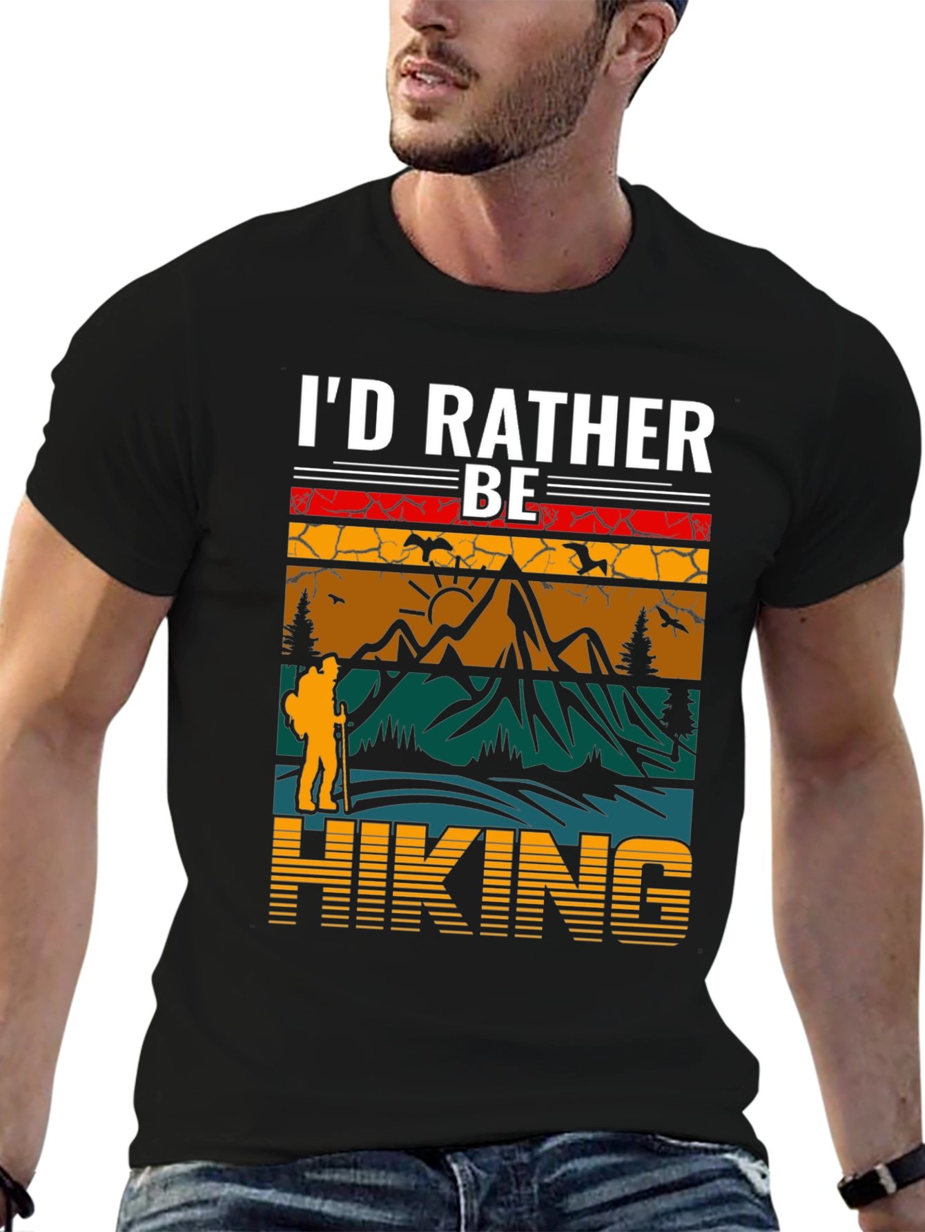 Black I'd Rather Be Hiking T-Shirt - Adventure Tee view 6