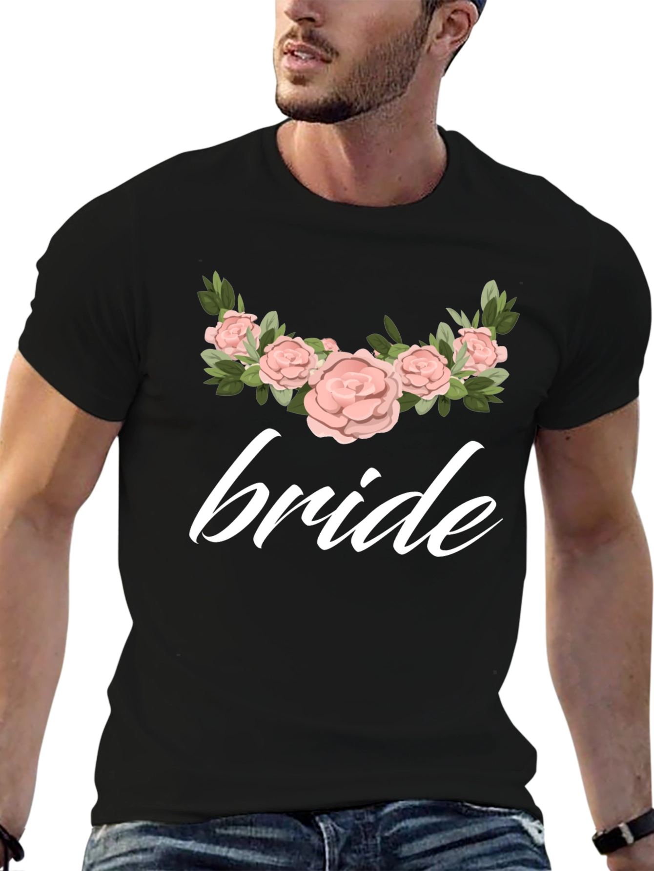 Black Bride Floral Graphic Black T-Shirt view 6