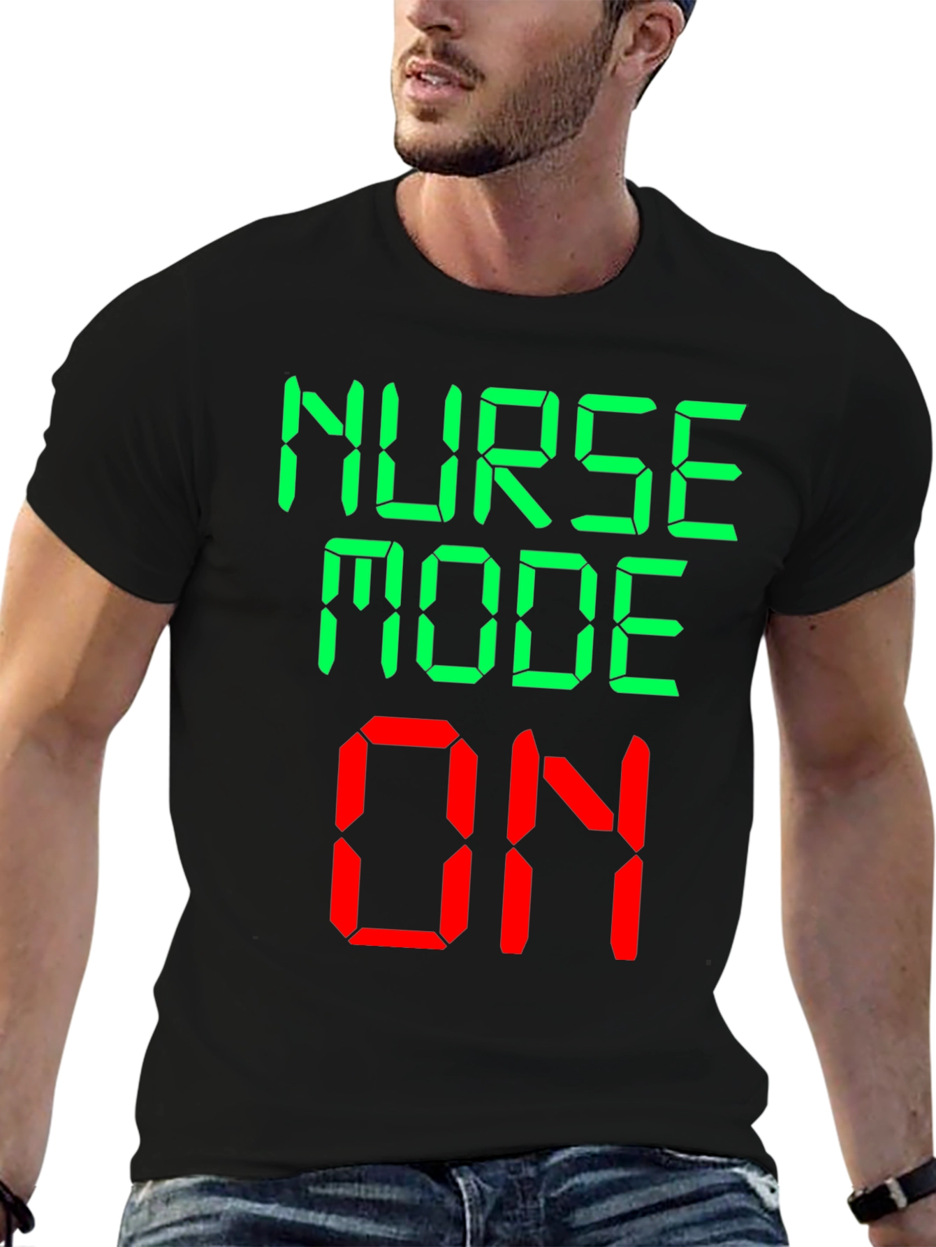 Black Nurse Mode On Novelty Graphic T-Shirt view 6