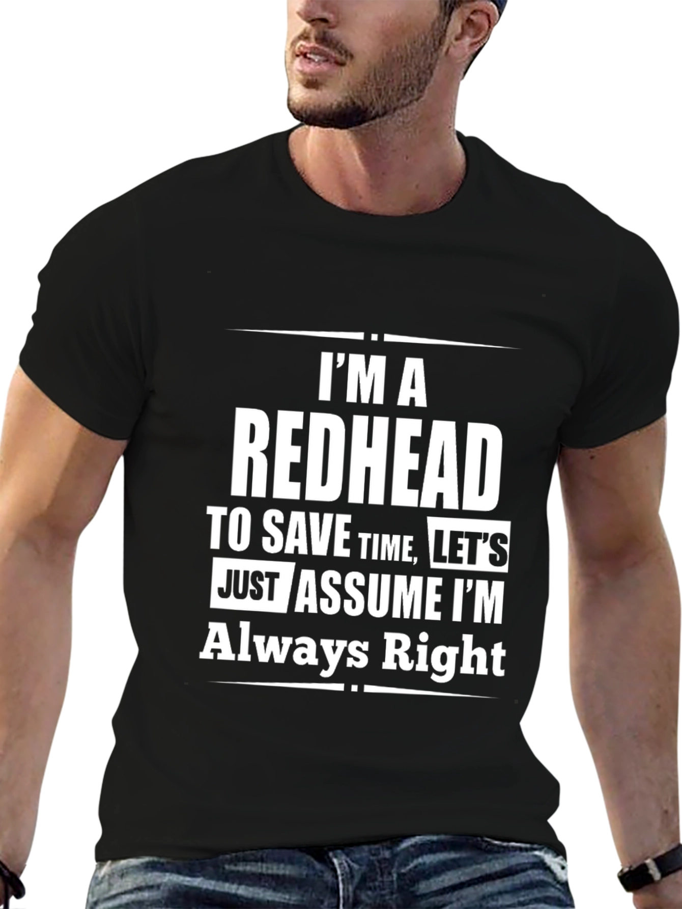 Black Redhead Always Right Men's T-Shirt view 6