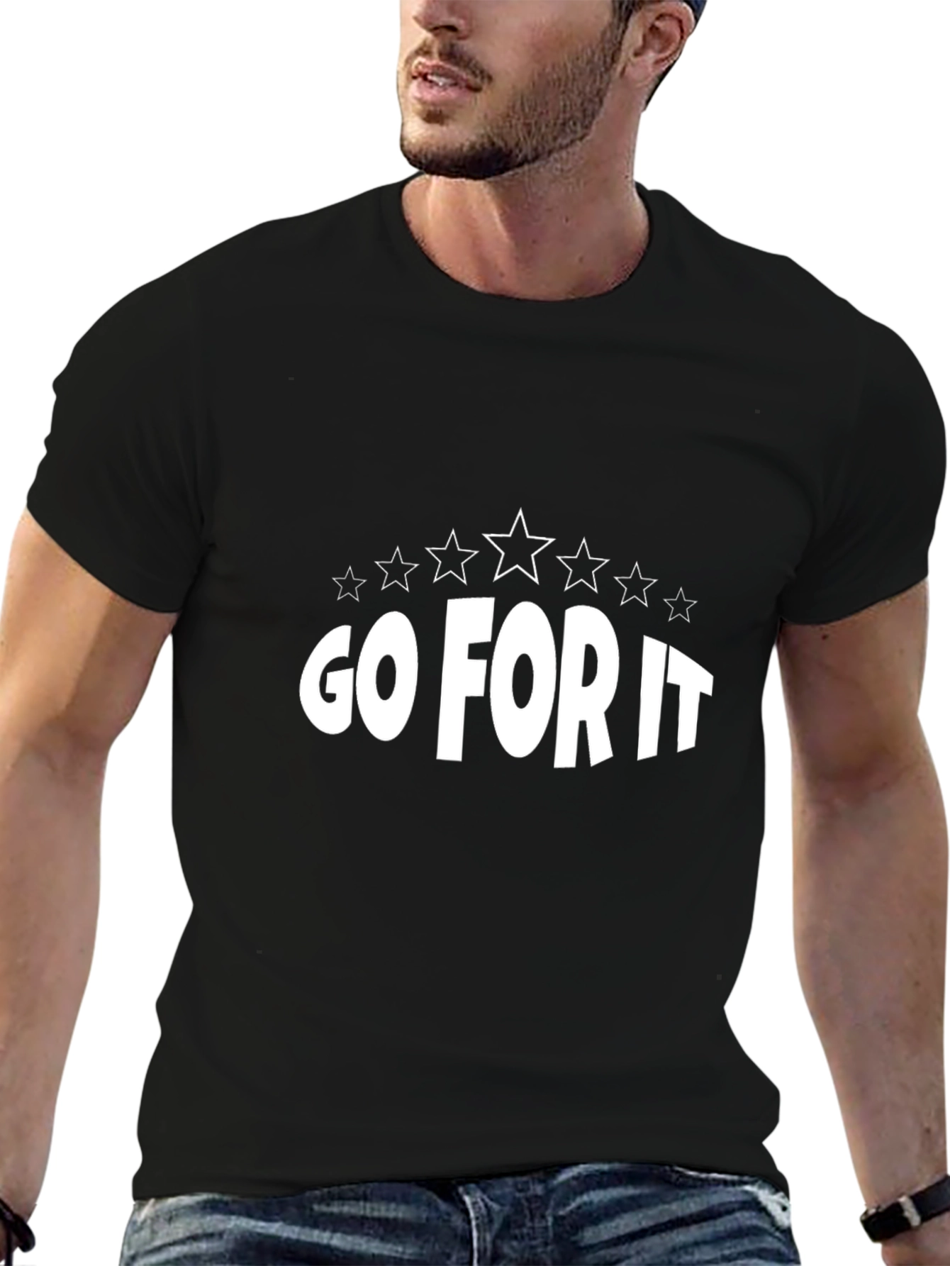 Black Go For It T-Shirt - Motivation Black Tee view 6