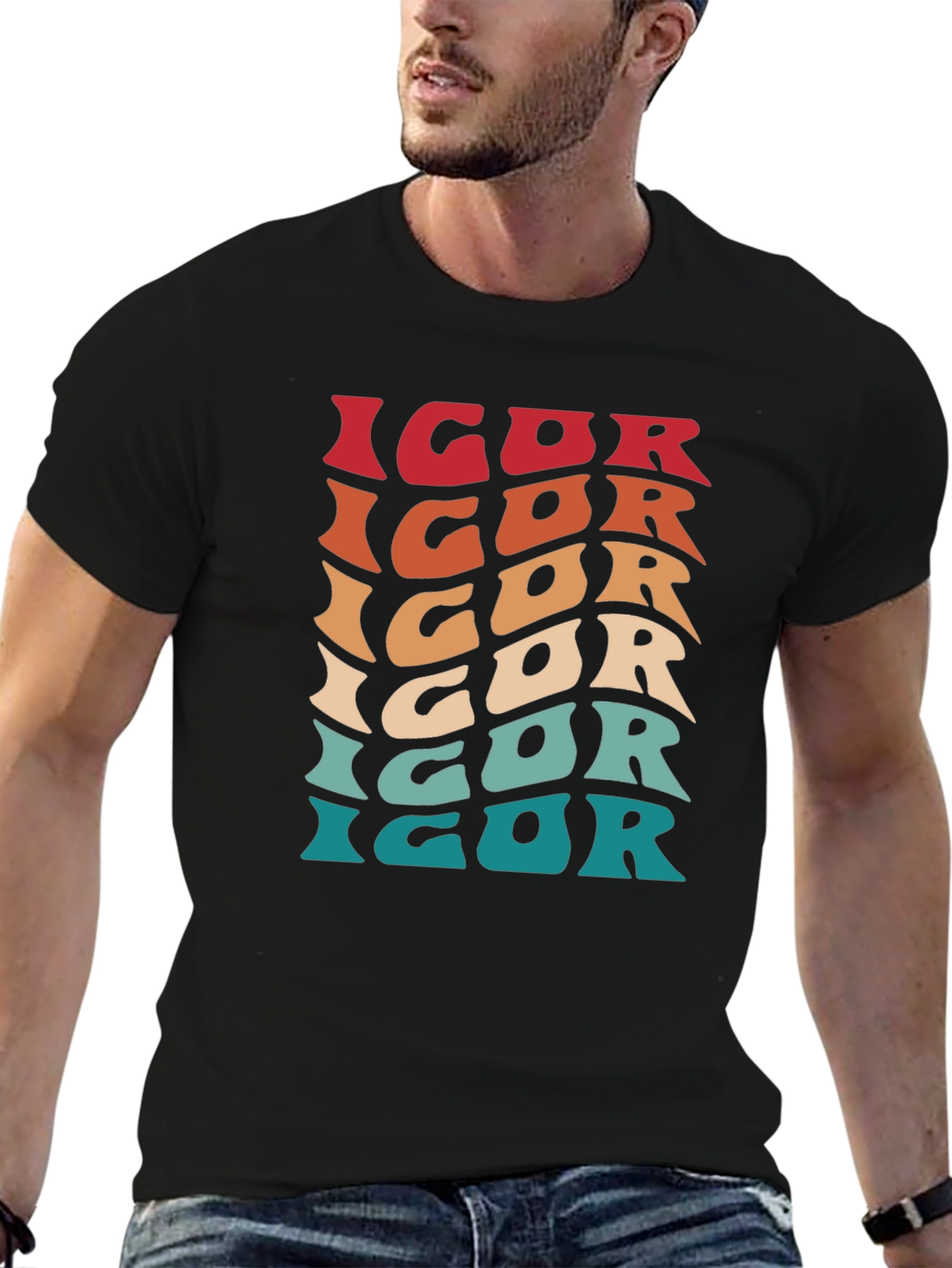 Black Retro IGOR T-Shirt - Vintage Style Graphic Tee view 6
