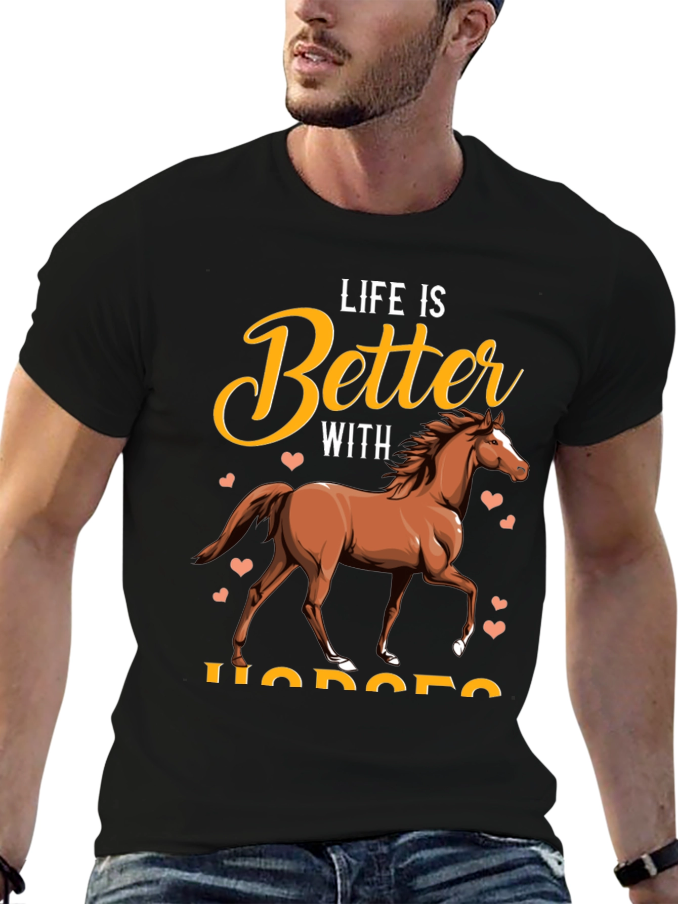 Black Life Is Better With Horses T-Shirt view 6