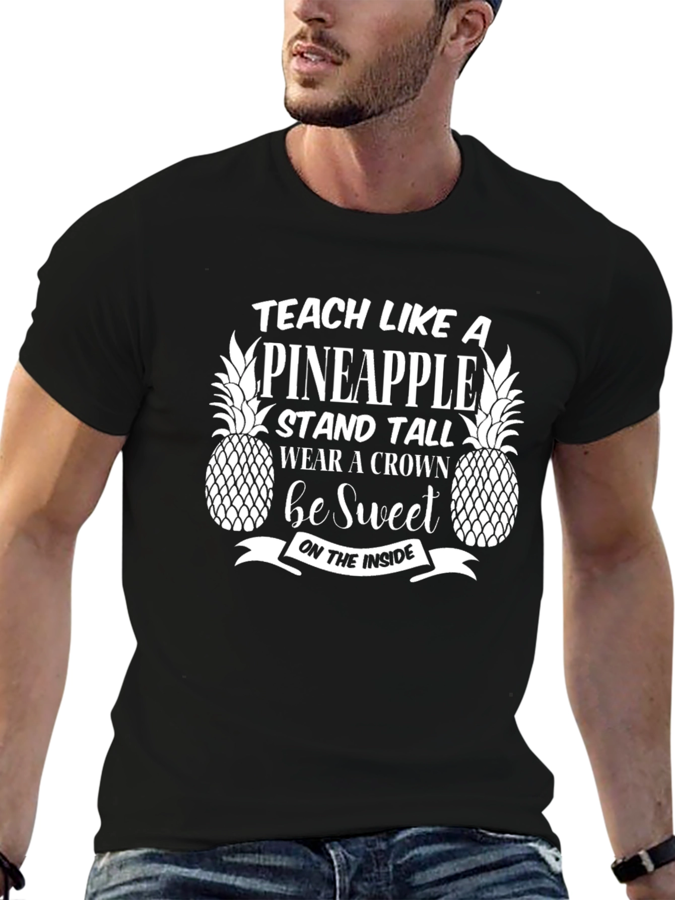 Black Teach Like A Pineapple Graphic Tee view 6