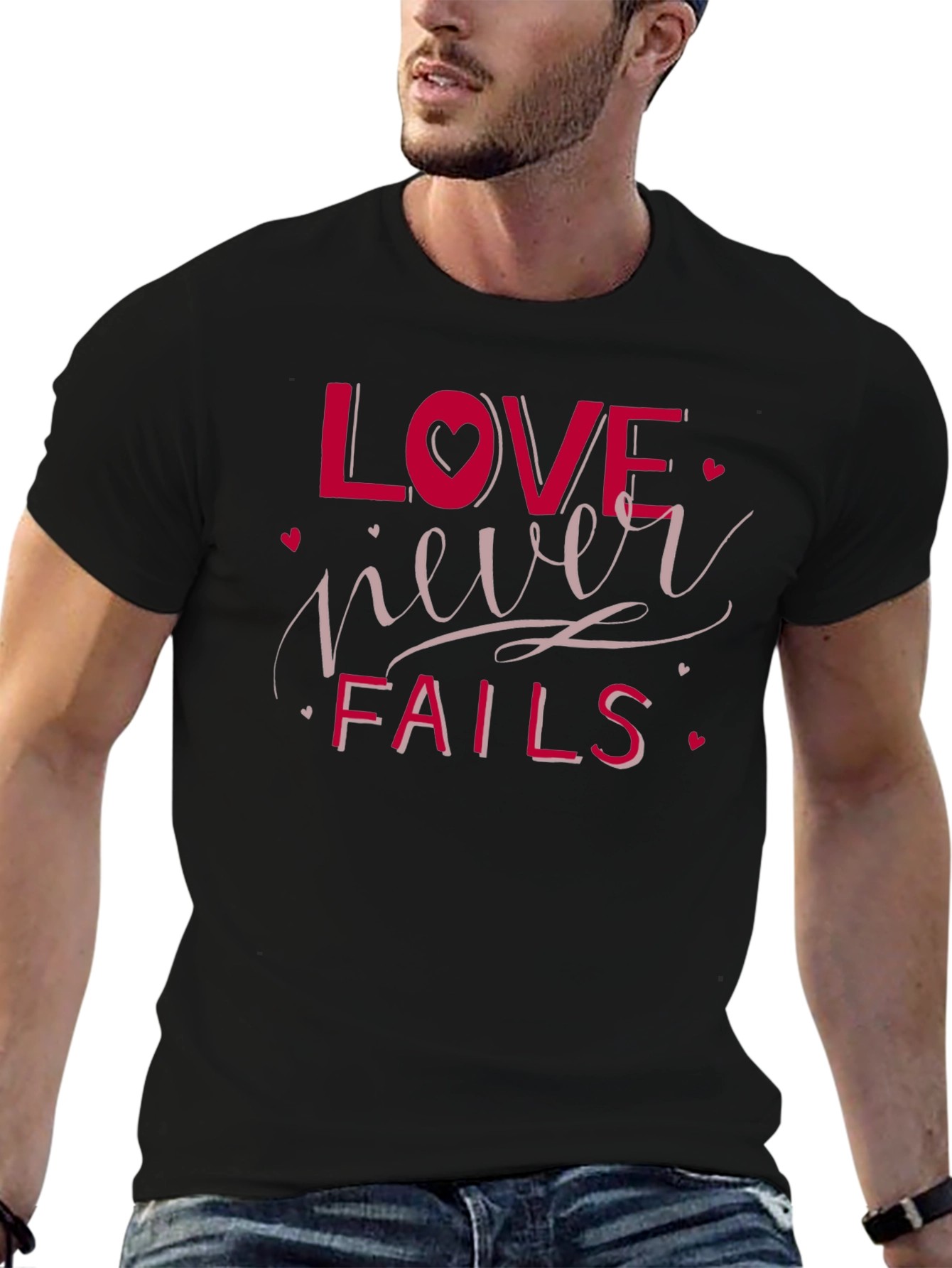 Black Love Never Fails Graphic Tee view 6