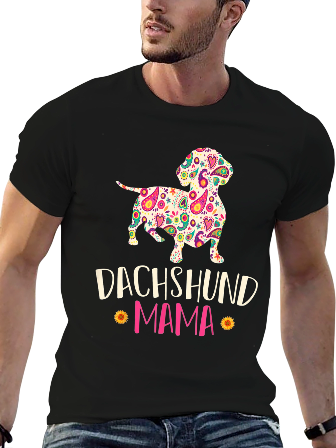 Dachshund Mama Floral Graphic T-Shirt - 6