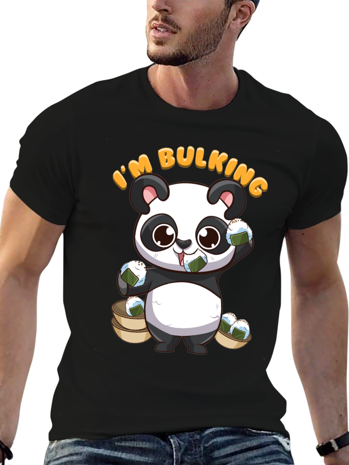 Black I'm Bulking Panda T-Shirt view 6