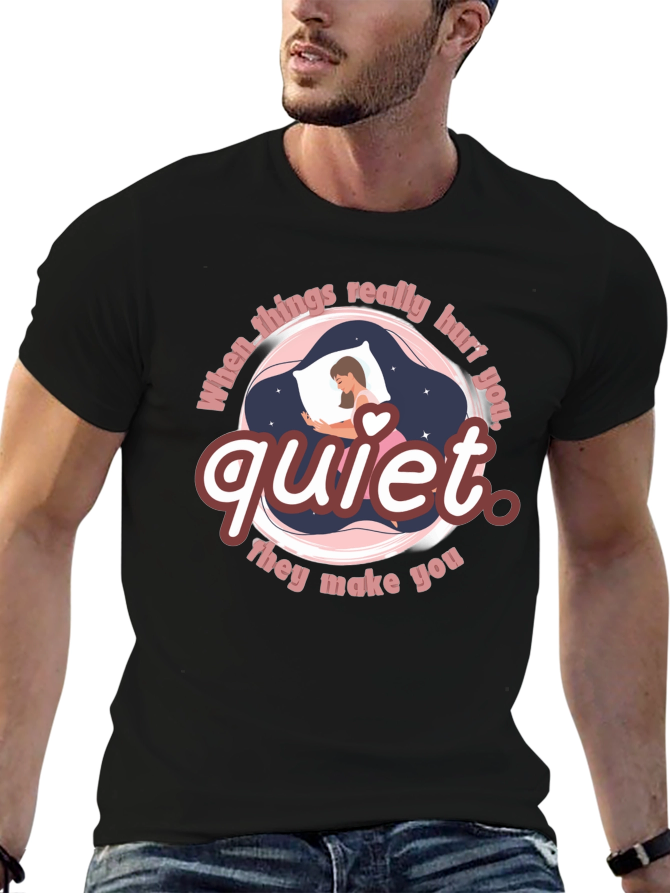 Black Quiet T-Shirt - When Things Really Hurt You view 6