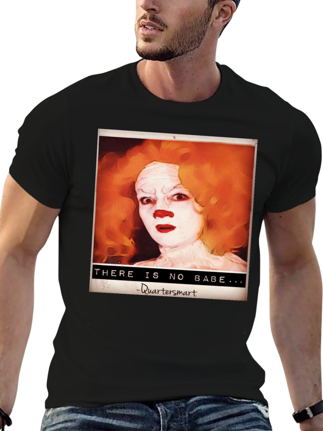 Black Creepy Clown Art T-Shirt view 6