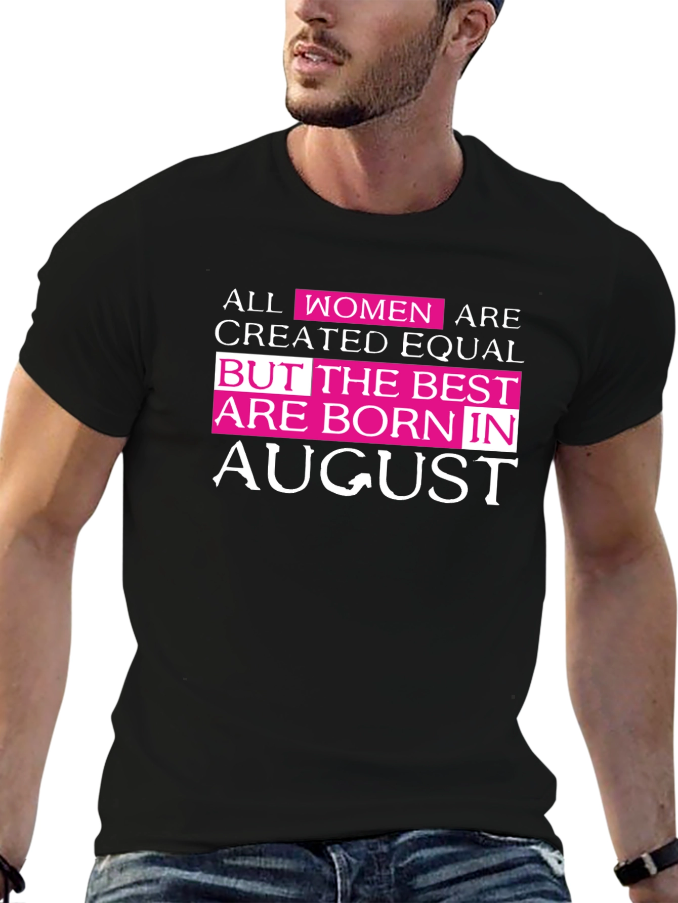 Black Best Women Born in August T-Shirt view 6