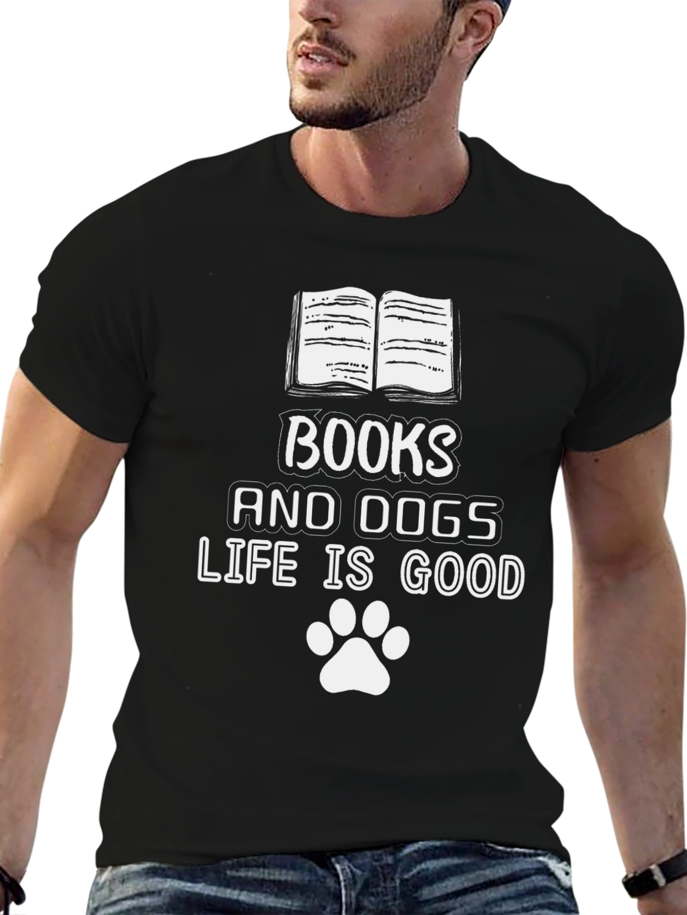 Black Books & Dogs Life Is Good Graphic Tee view 6