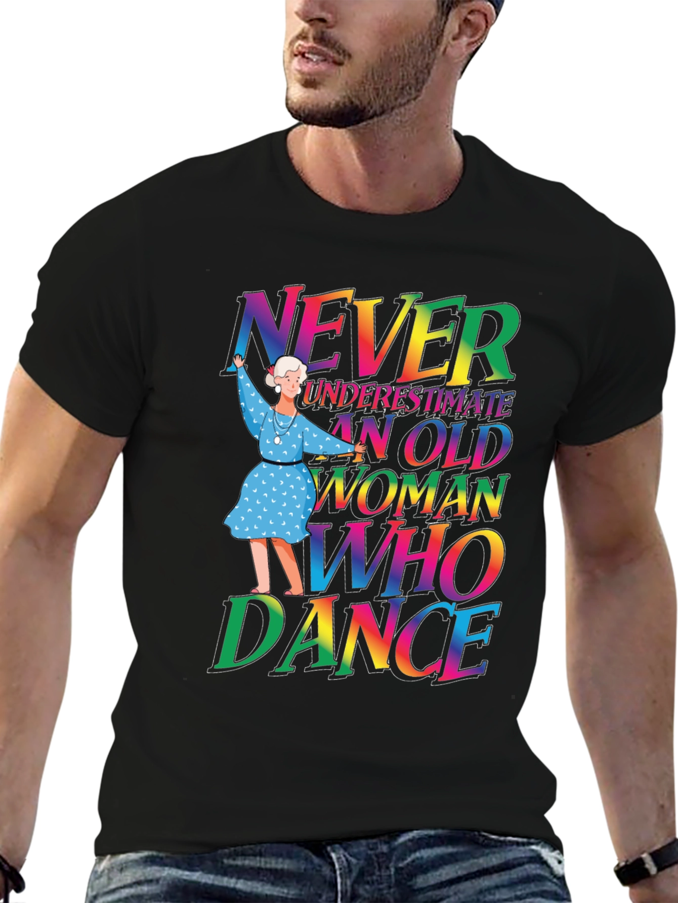 Black Never Underestimate Old Woman Who Can Dance T-Shirt view 6