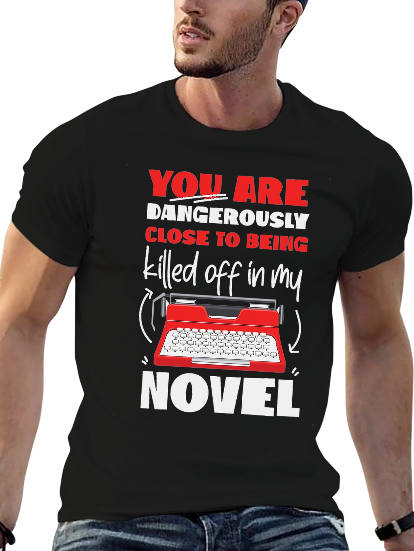 Black Dangerously Close Novel T-Shirt view 6