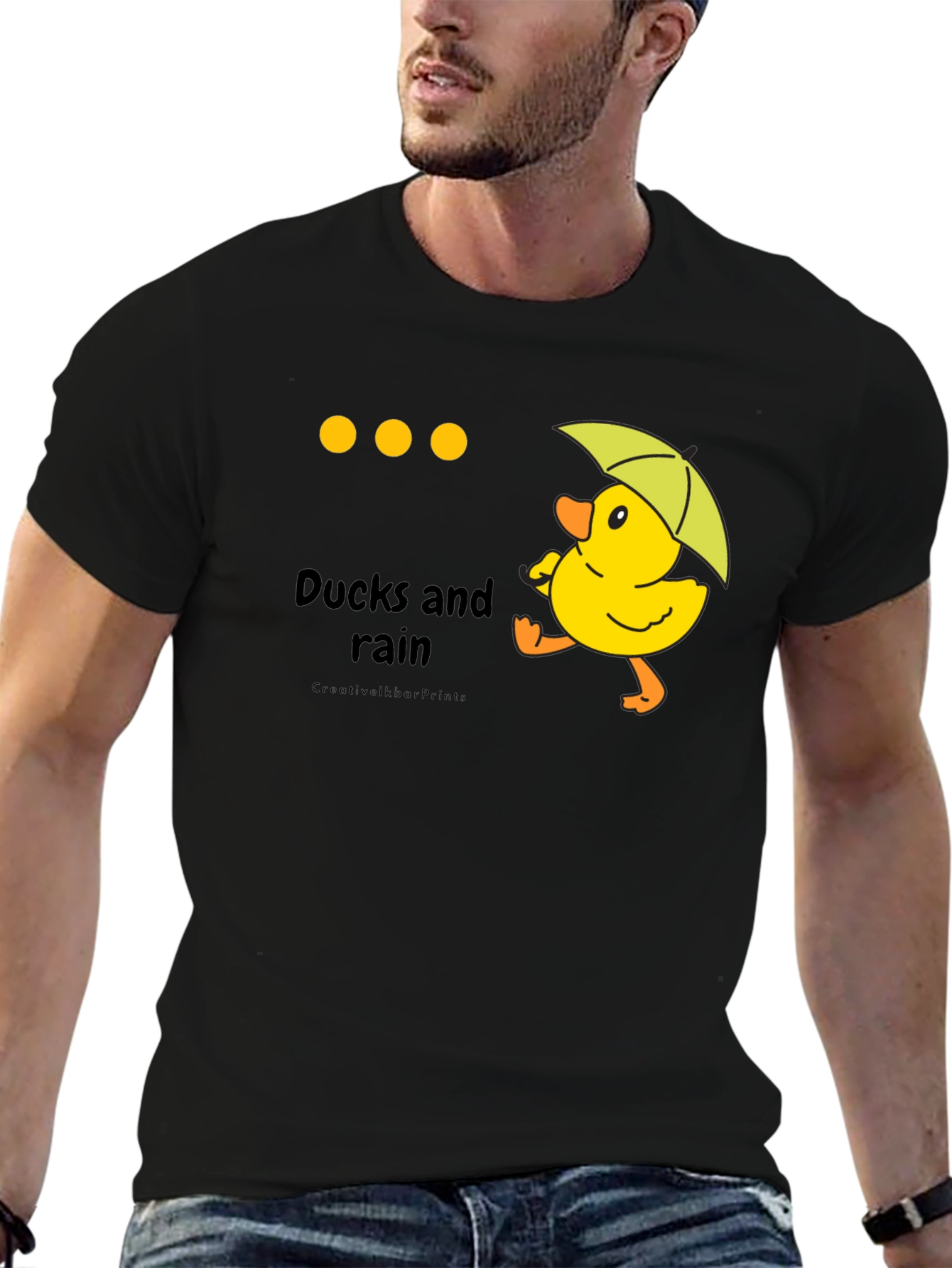 Black Ducks in Rain T-Shirt view 6