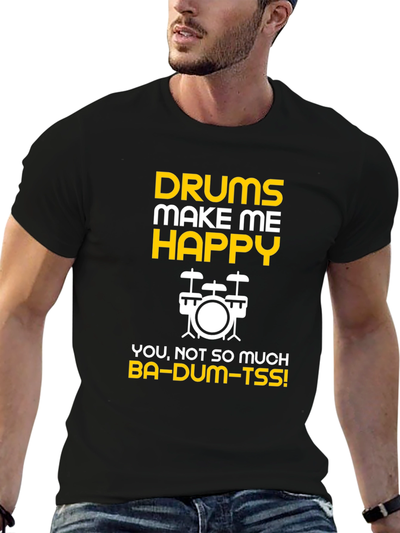 Black Drums Make Me Happy T-Shirt view 6