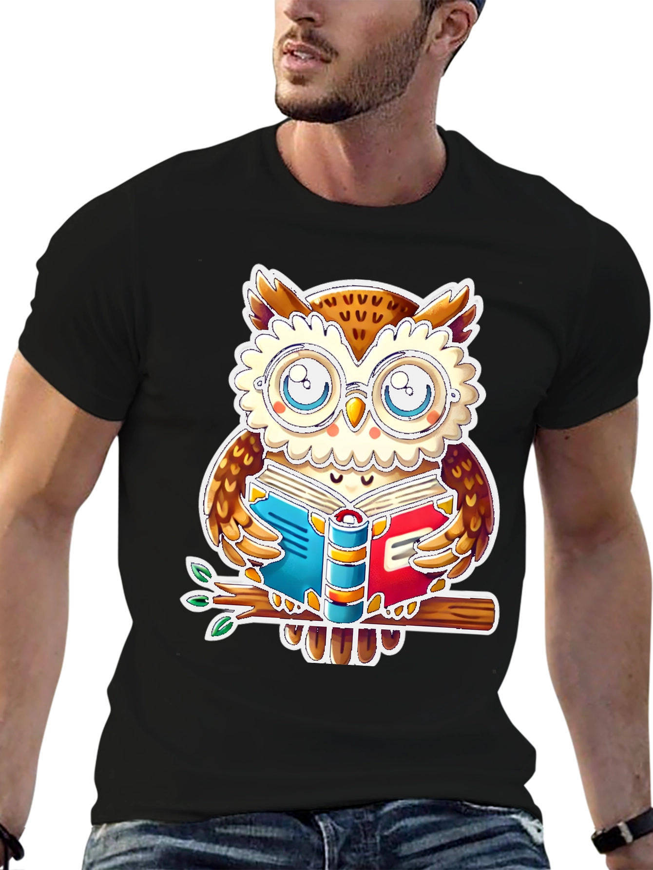 Black Bookish Owl T-Shirt - Study In Style! view 6