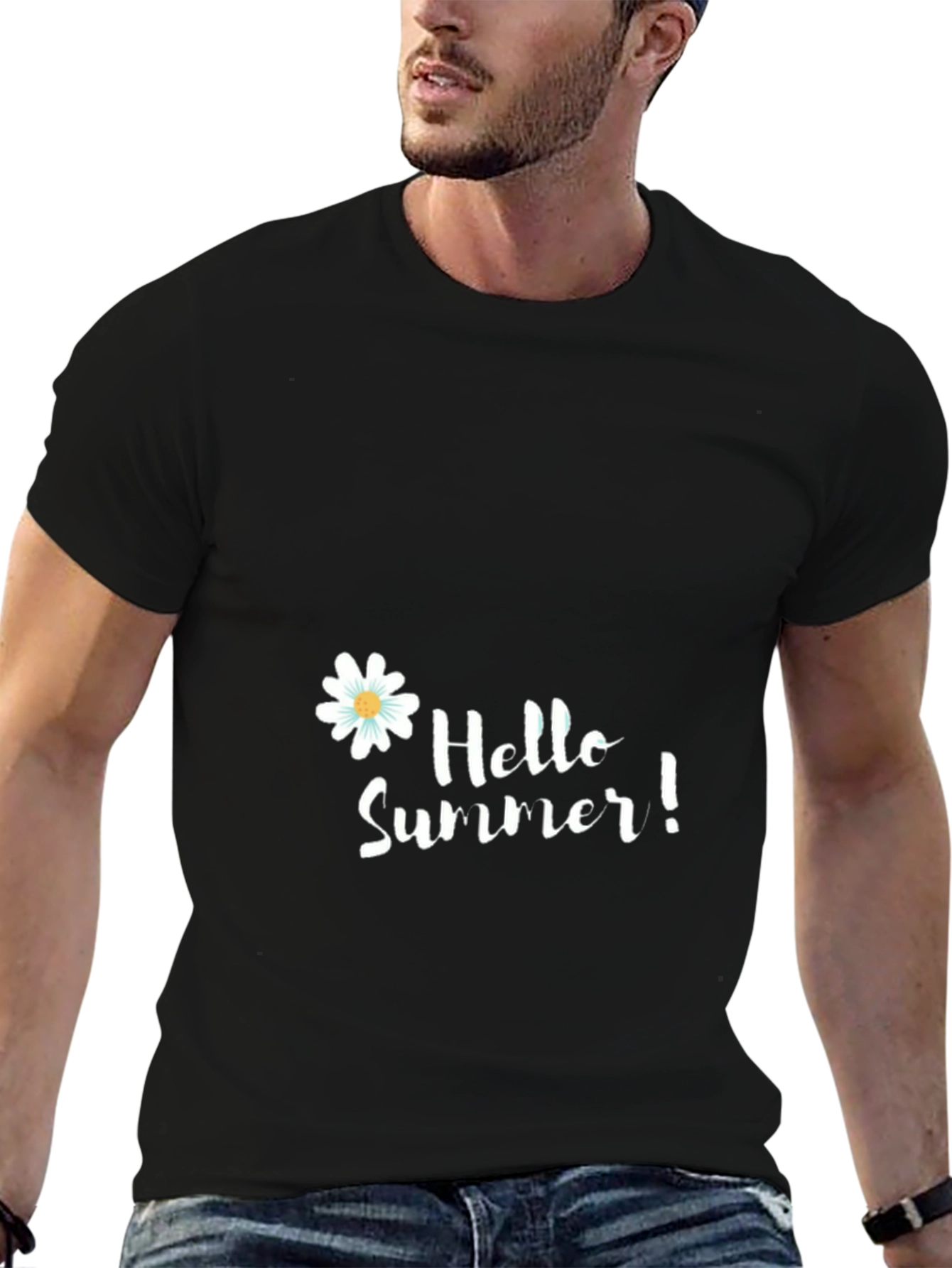Black Hello Summer Black T-Shirt view 6