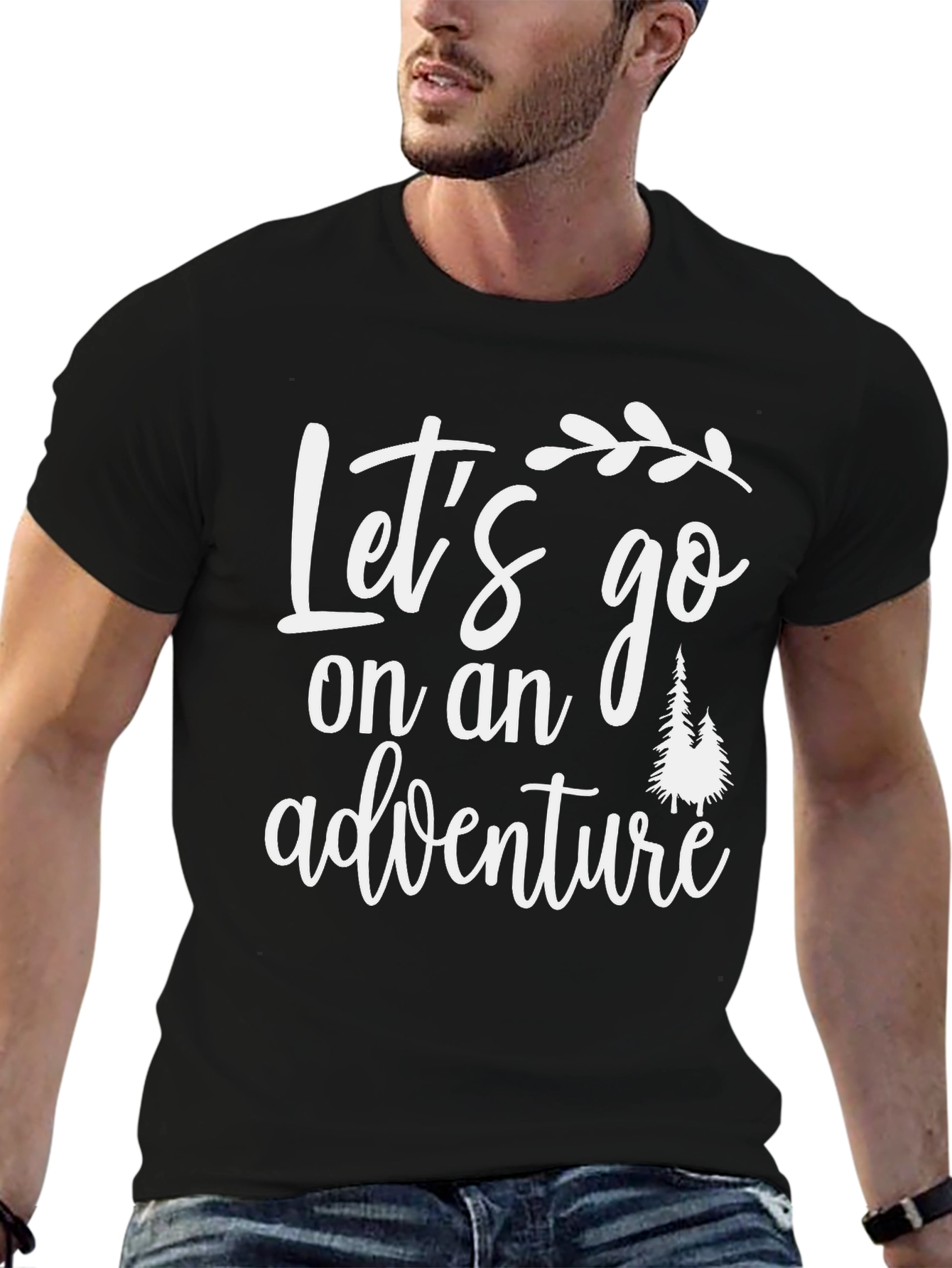 Black Adventure Awaits T-Shirt view 6