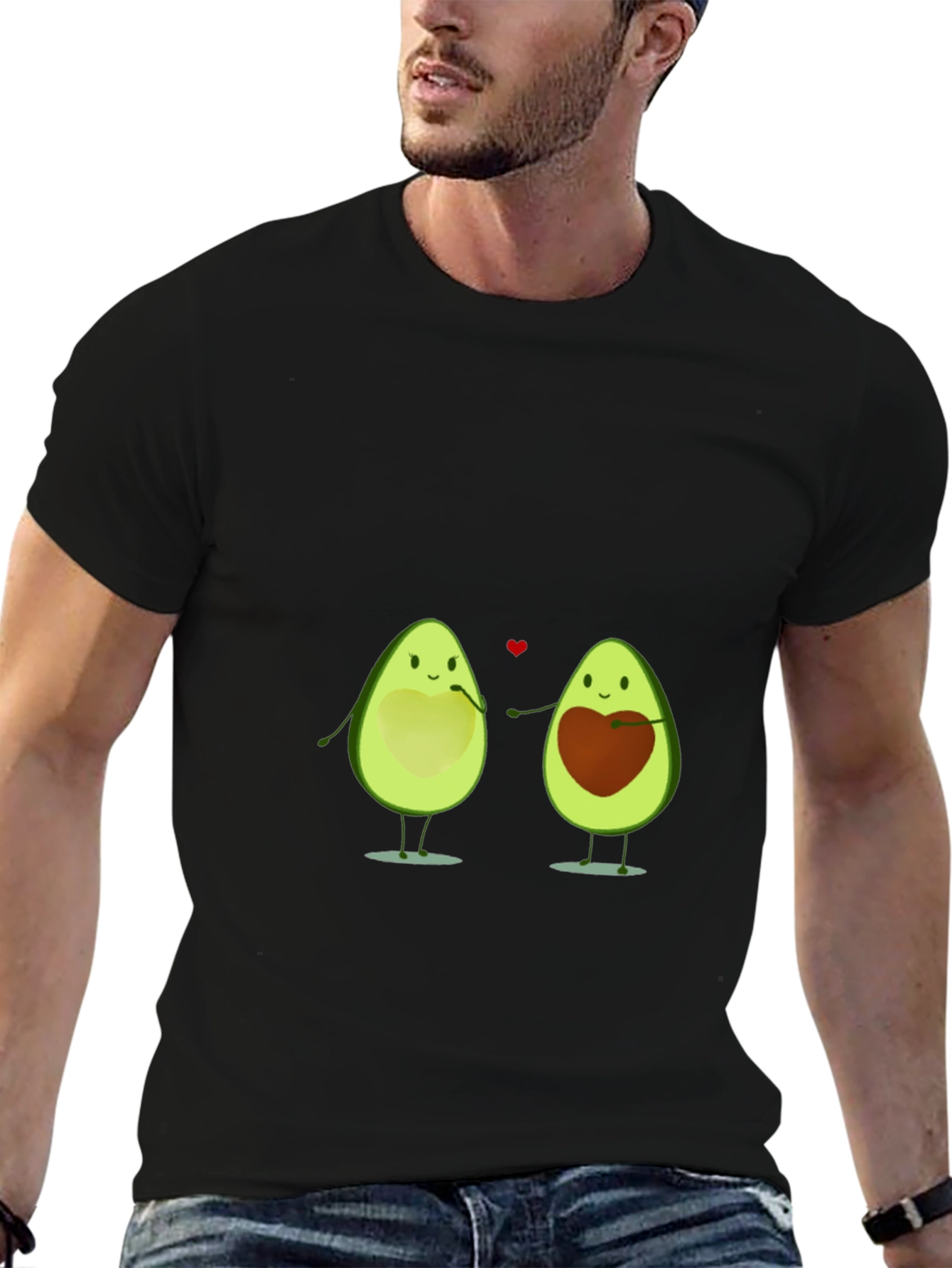 Black Avocado Love T-Shirt - Cute Couple Tee view 6