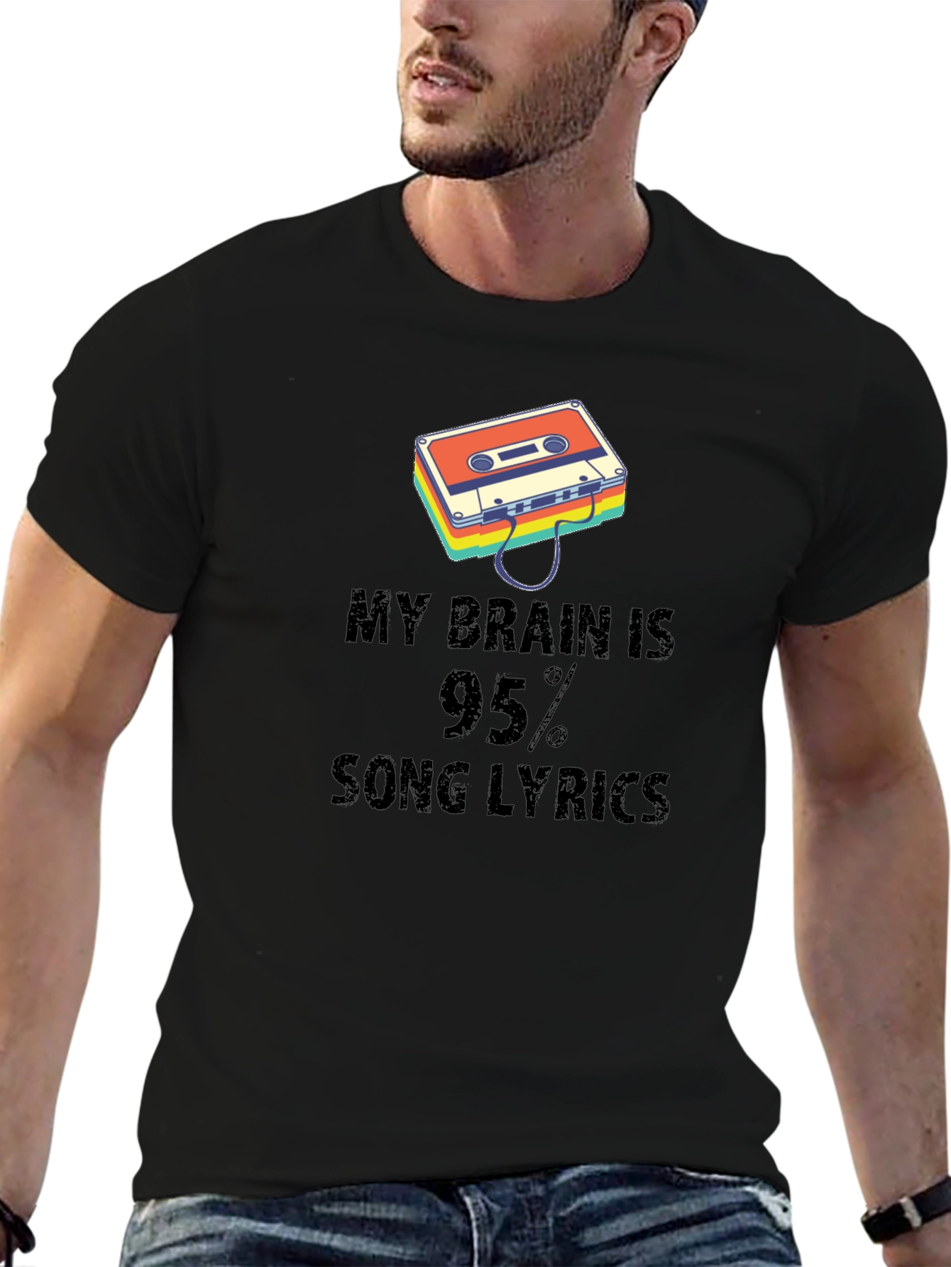 Black My Brain is 95% Song Lyrics Graphic Tee view 6