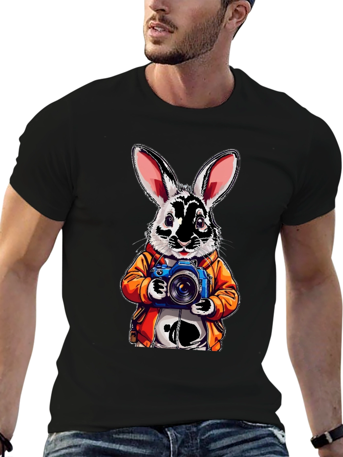 Black Rabbit Photographer Graphic Tee view 6