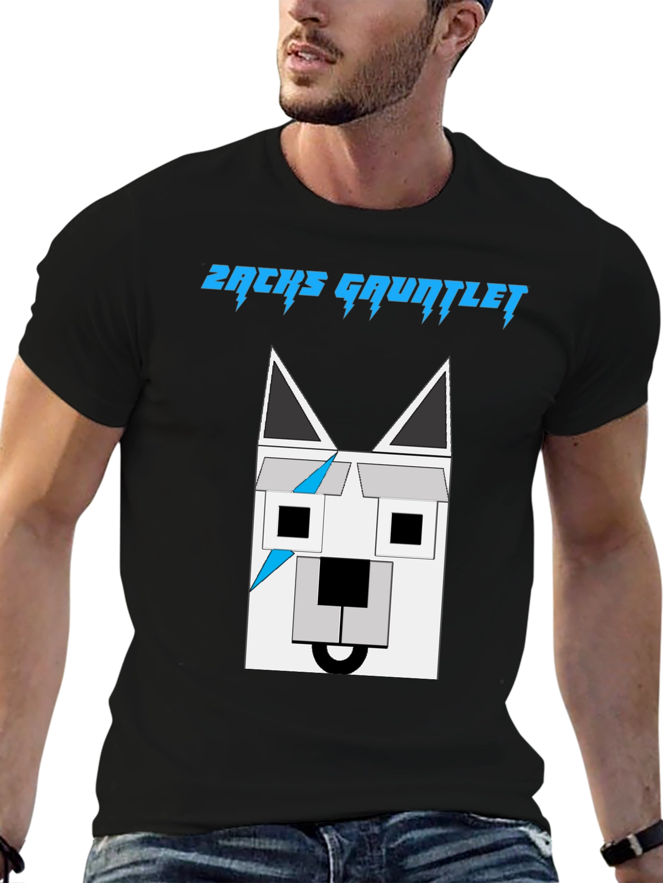 Black Zachs Gauntlet Graphic Tee - Unique Geometric Dog Design view 6