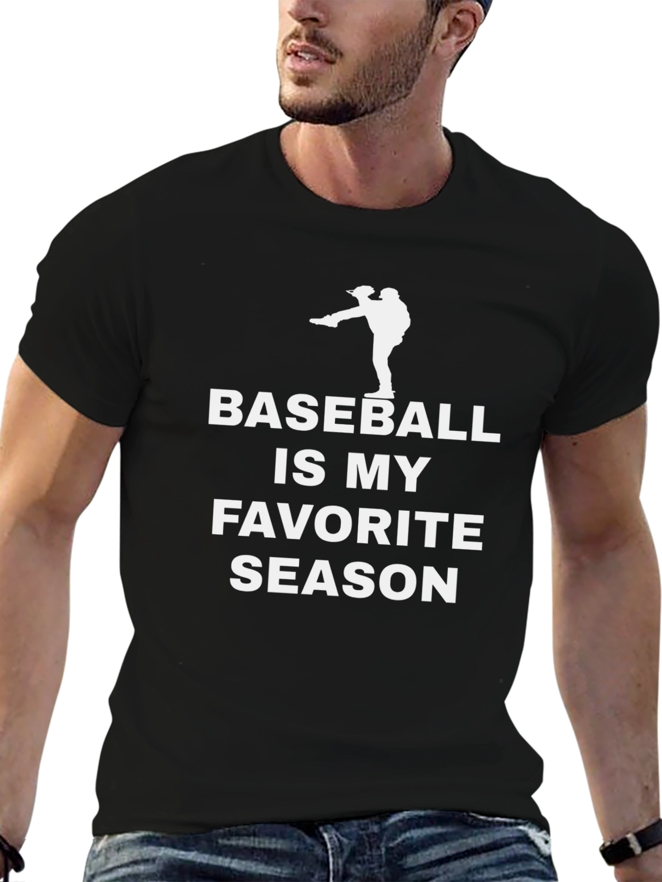 Black Baseball is My Favorite Season Black T-Shirt view 6
