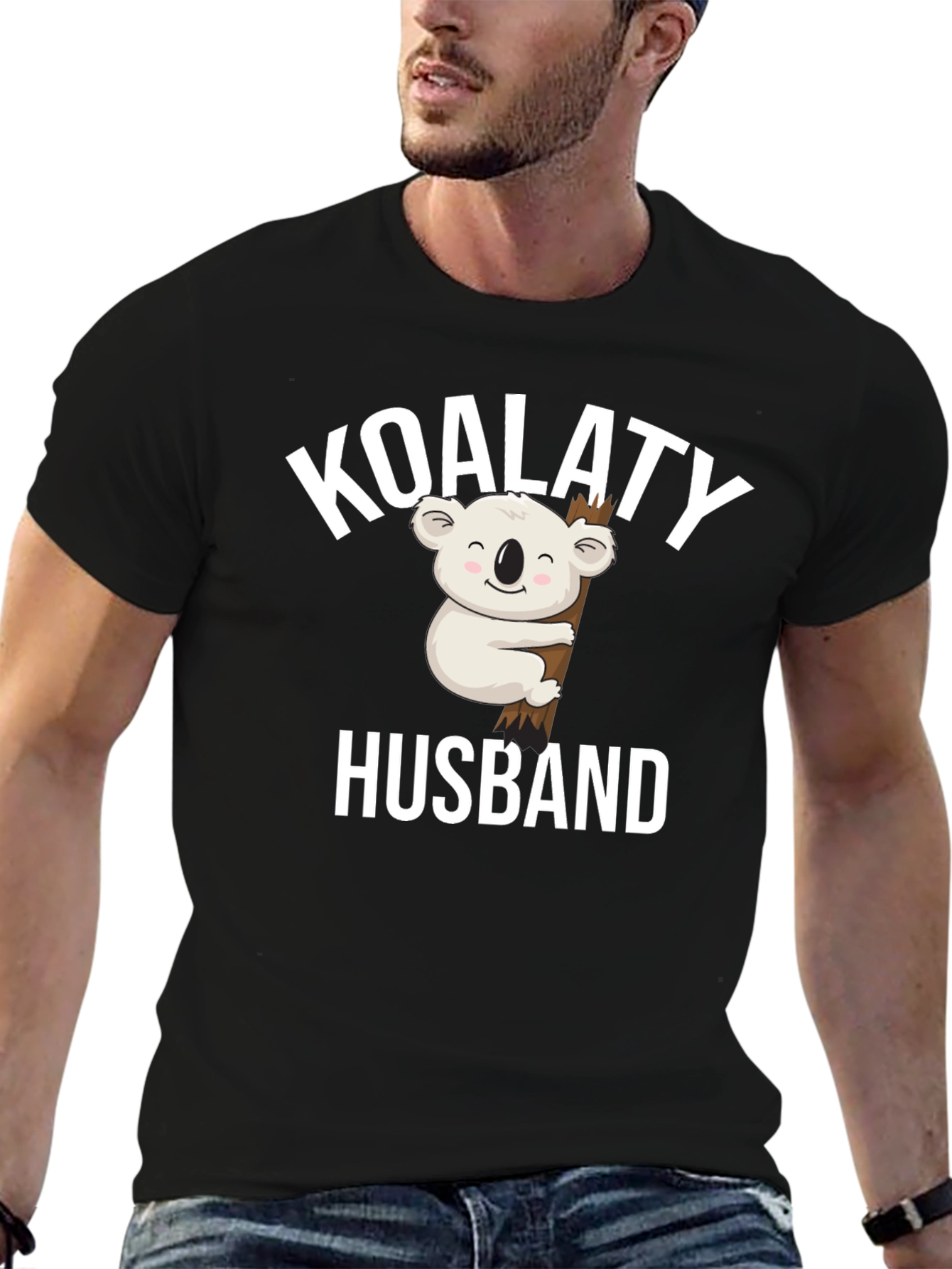 Black Koalaty Husband Graphic T-Shirt Funny Koala Tee view 6