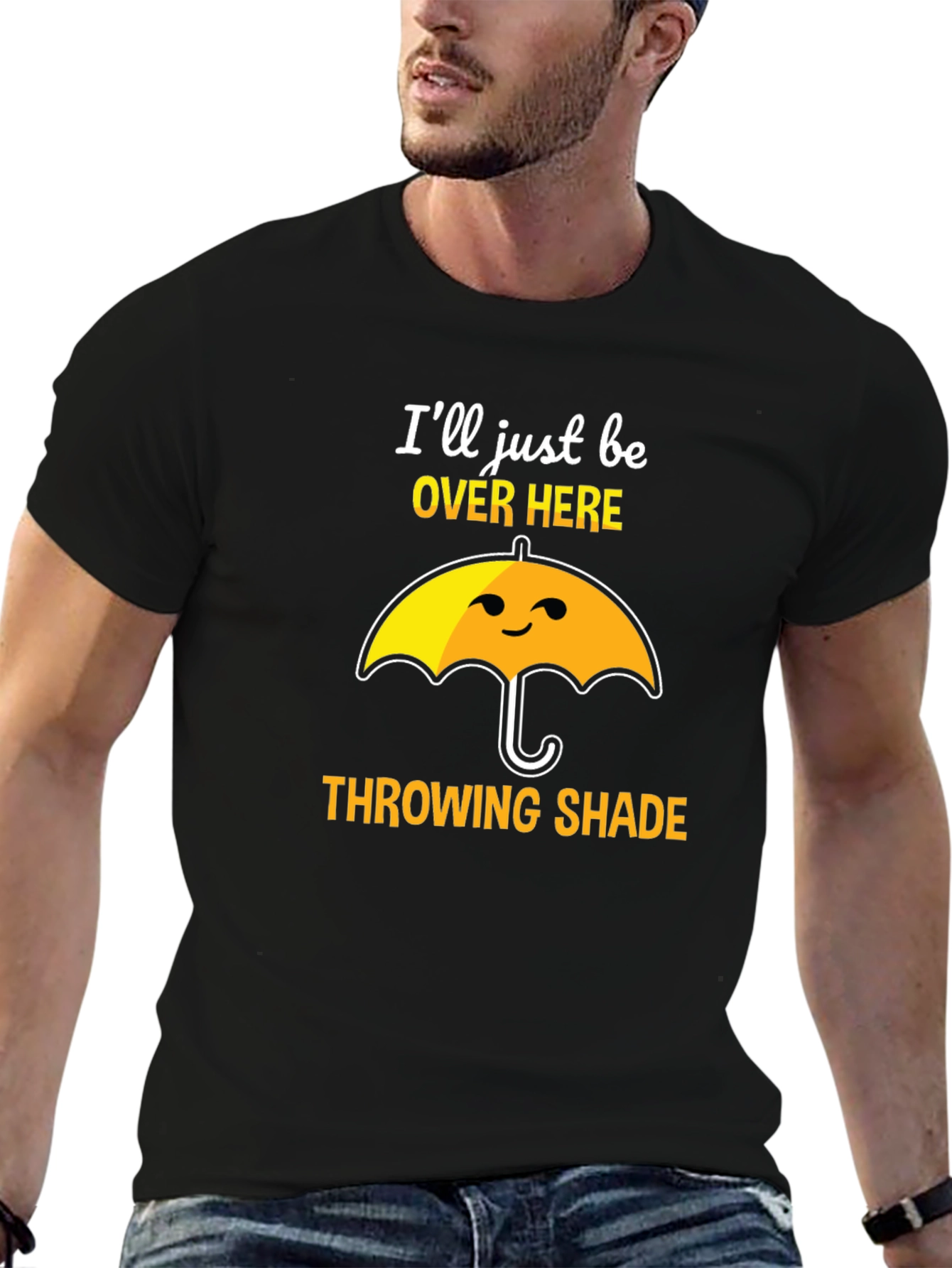 Black Throwing Shade Umbrella Graphic Tee - Comfy & Stylish view 6