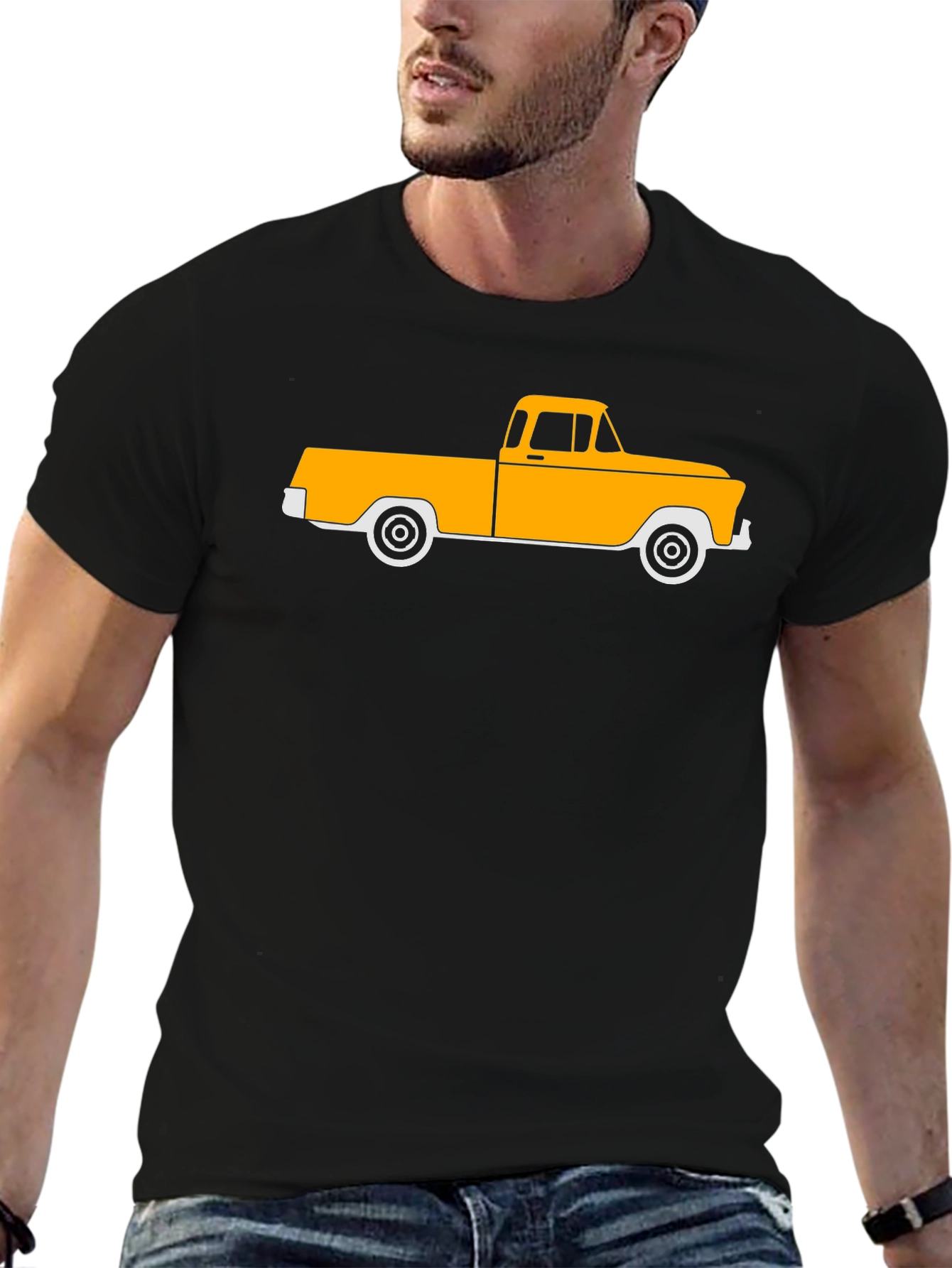 Black Vintage Truck Graphic T-Shirt - Classic Style view 6