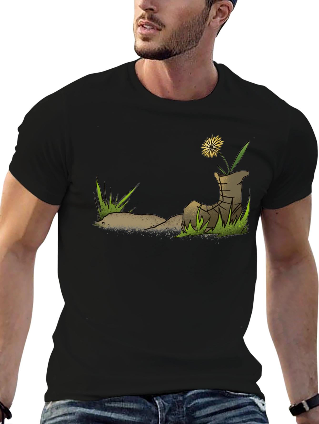 Dandelion Boot T-Shirt - Nature Graphic Tee - 6