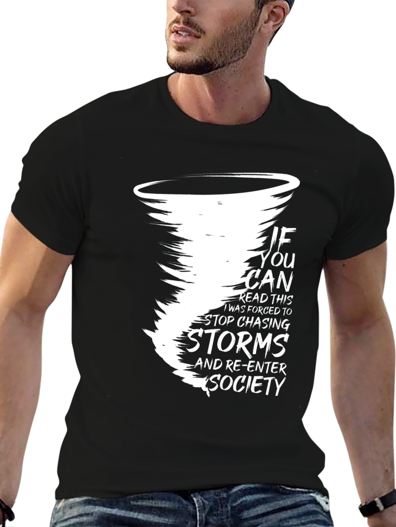 Black Storm Chaser T-Shirt: Funny Graphic Tee view 6