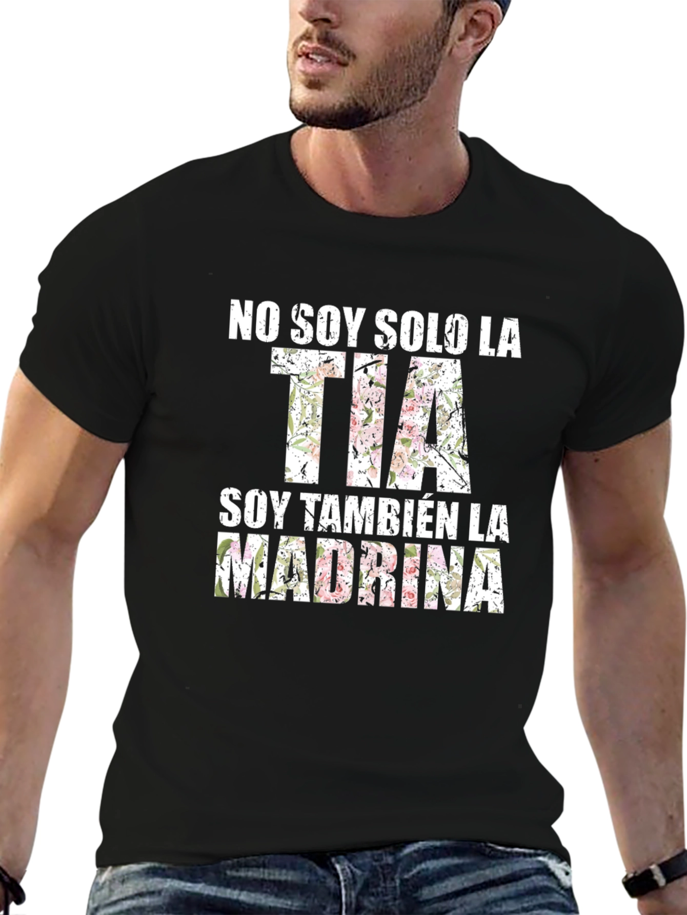 Black No Soy Solo la Tia T-Shirt - Aunt & Godmother Tee view 6