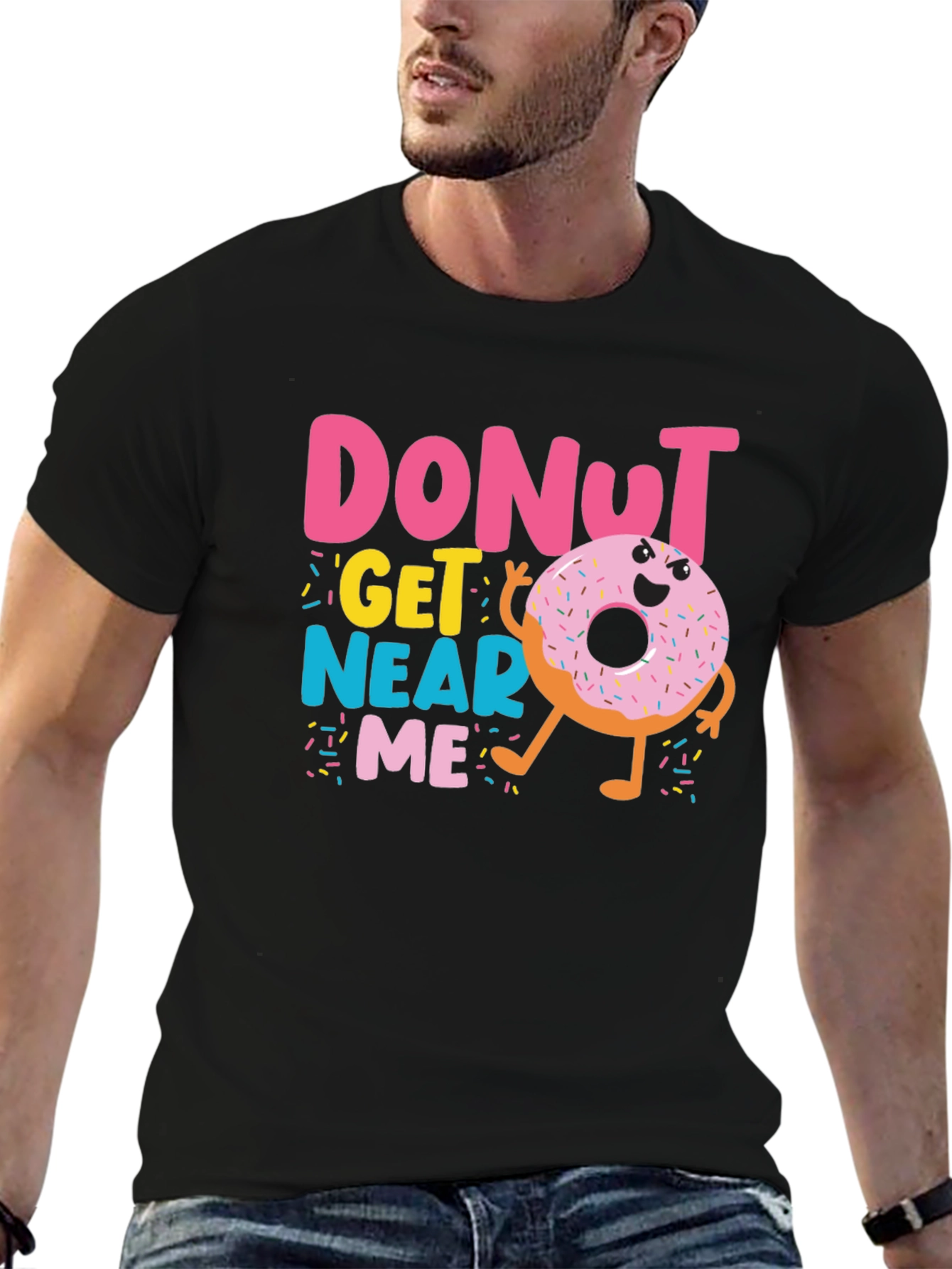 Black Donut Get Near Me Graphic T-Shirt view 6