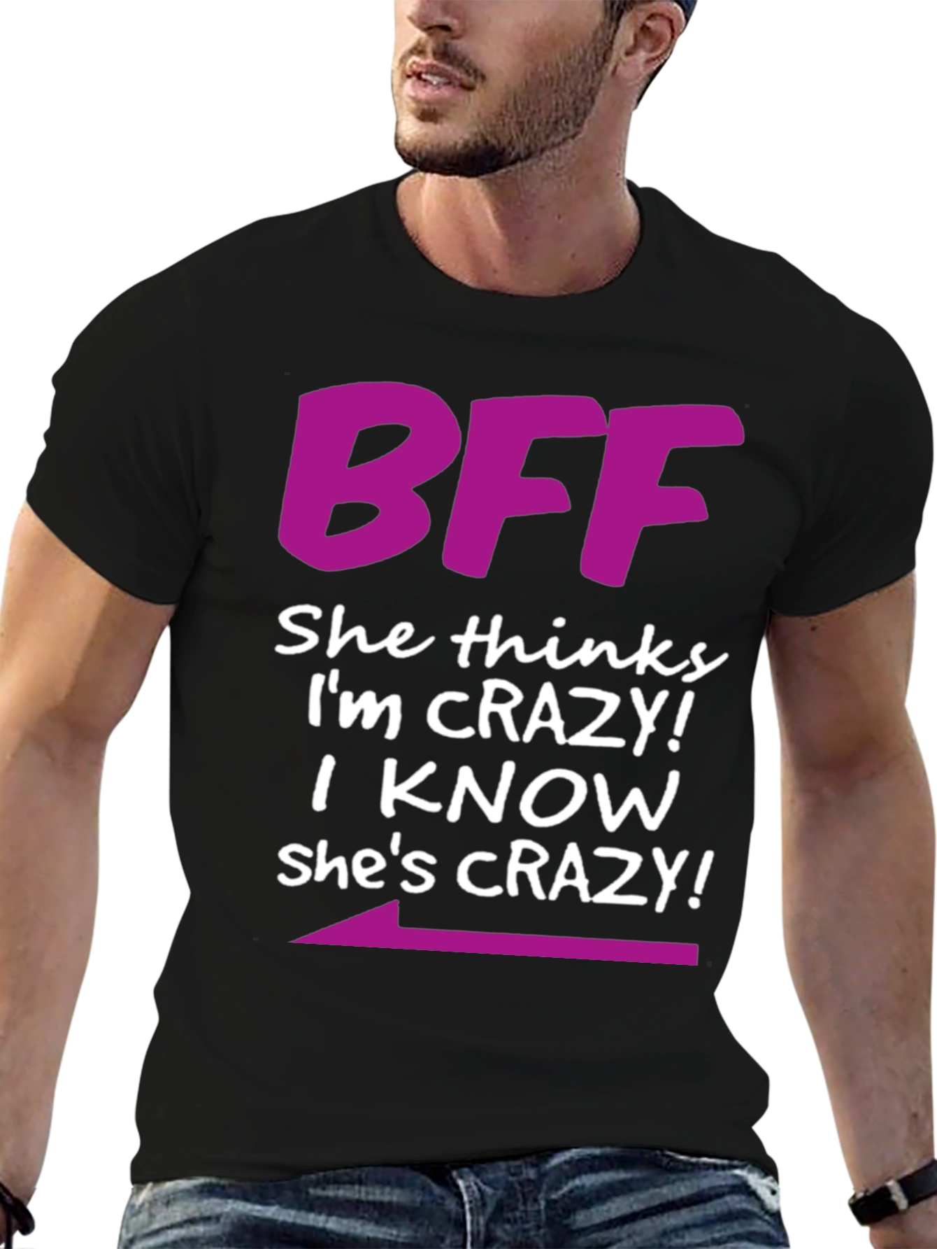 Black BFF Crazy Matching T-Shirt view 6