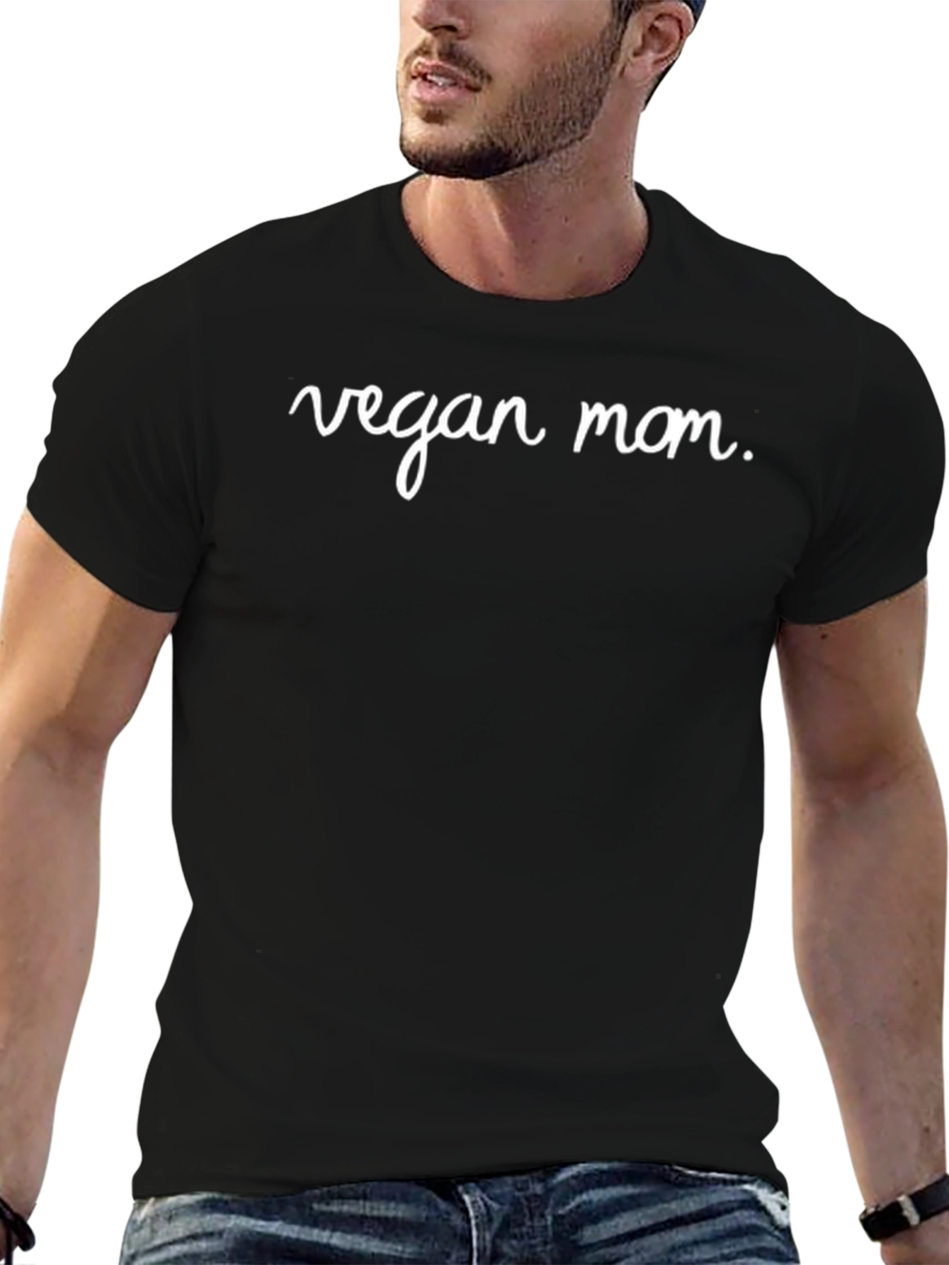 Black Vegan Mom Graphic Tee - Black T-Shirt view 6
