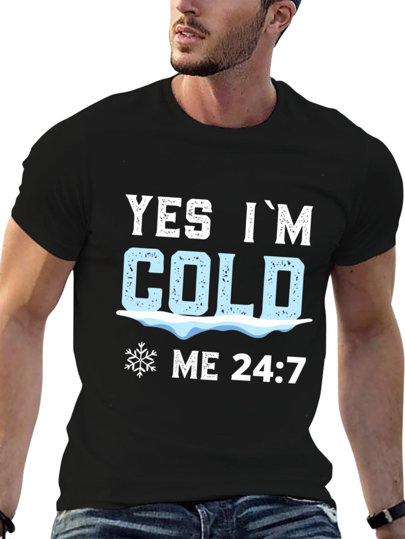 Black Yes I'm Cold 24:7 Graphic Tee view 6
