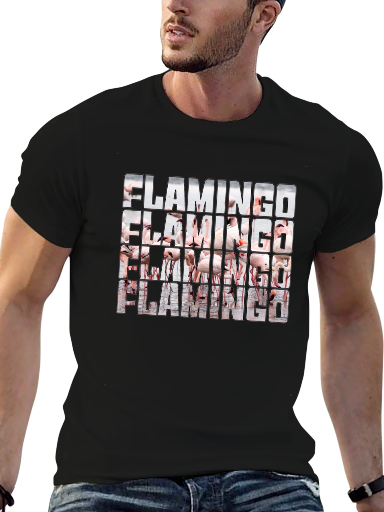 Black Flamingo Graphic T-Shirt - Cool Bird Lover Tee view 6