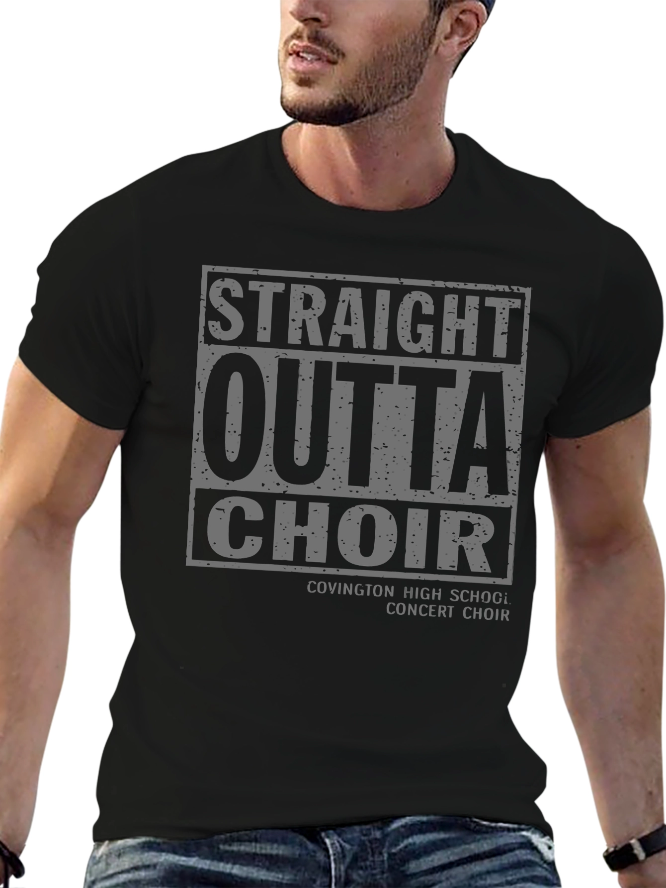 Black Straight Outta Choir T-Shirt view 6